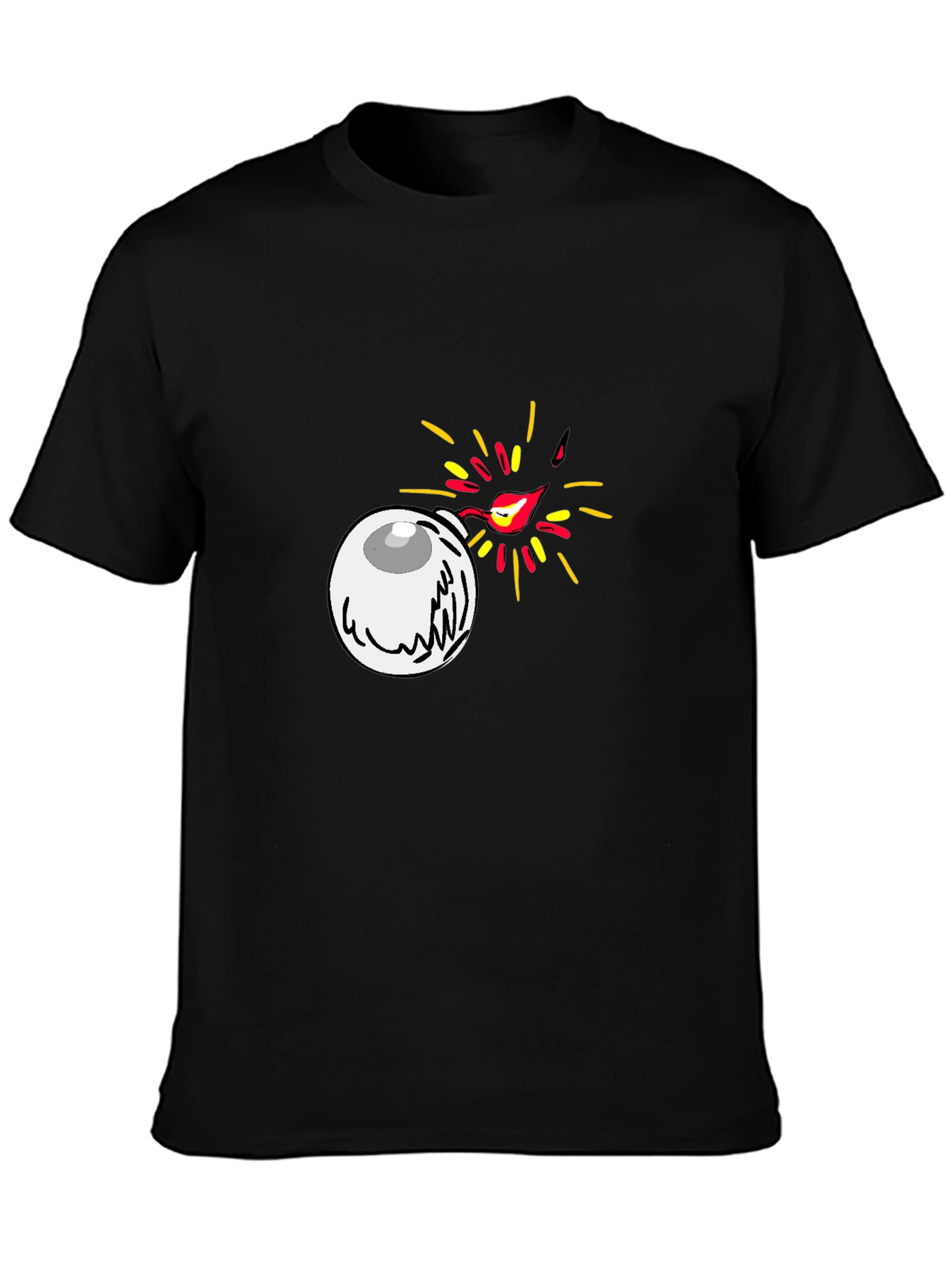 Eye Bomb Graphic Tee - Black Cotton T-Shirt