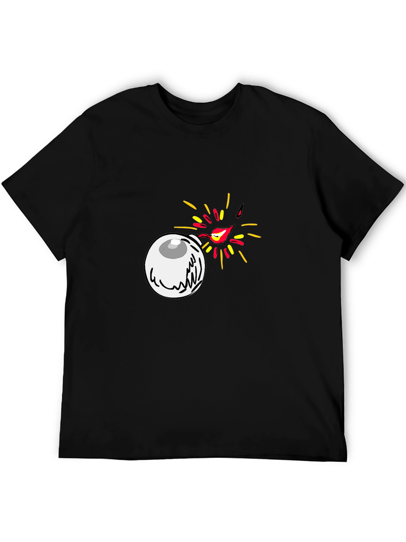 Eye Bomb Graphic Tee - Black Cotton T-Shirt