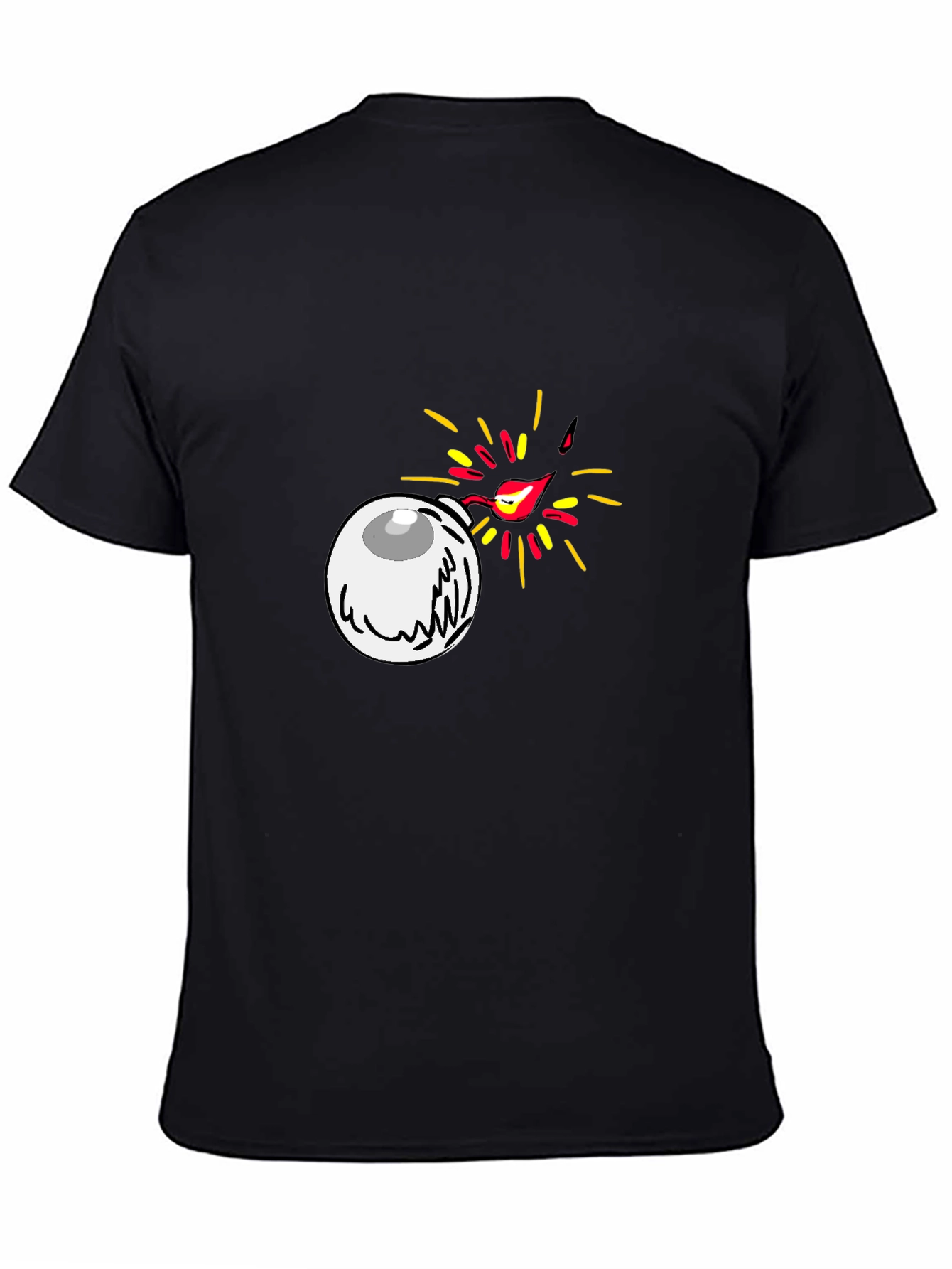 Eye Bomb Graphic Tee - Black Cotton T-Shirt