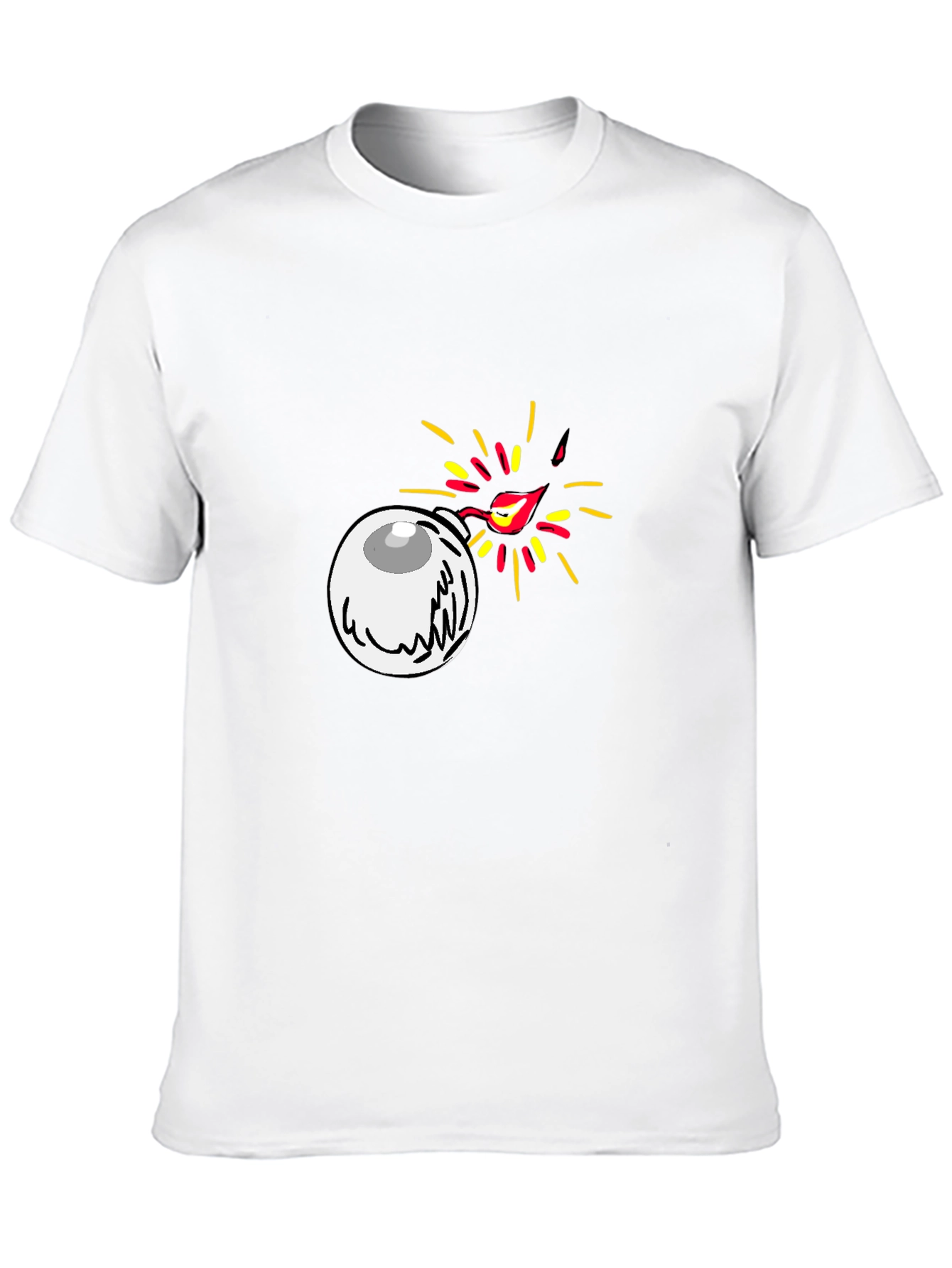 Eye Bomb Graphic Tee - Black Cotton T-Shirt