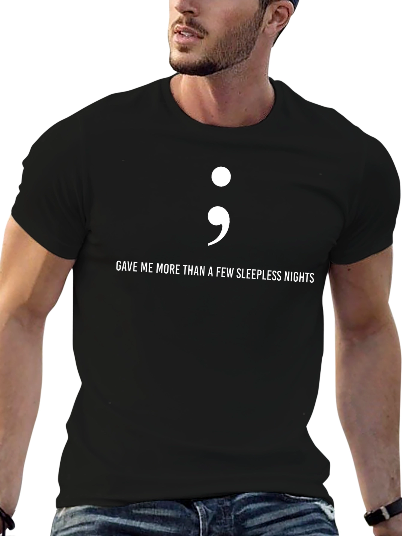 Semicolon Sleepless Nights Graphic T-Shirt