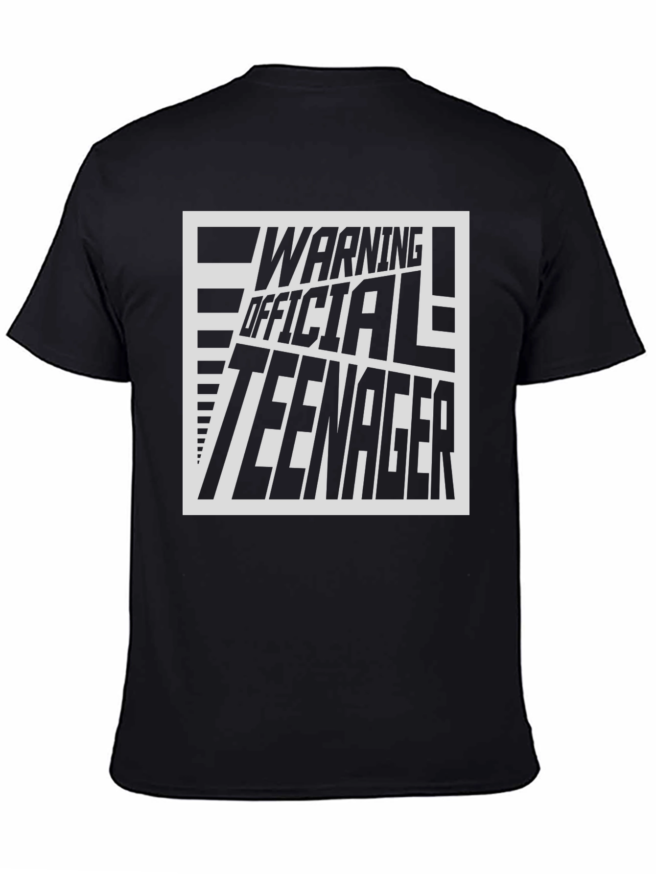 Warning Official Teenager Black Graphic Tee