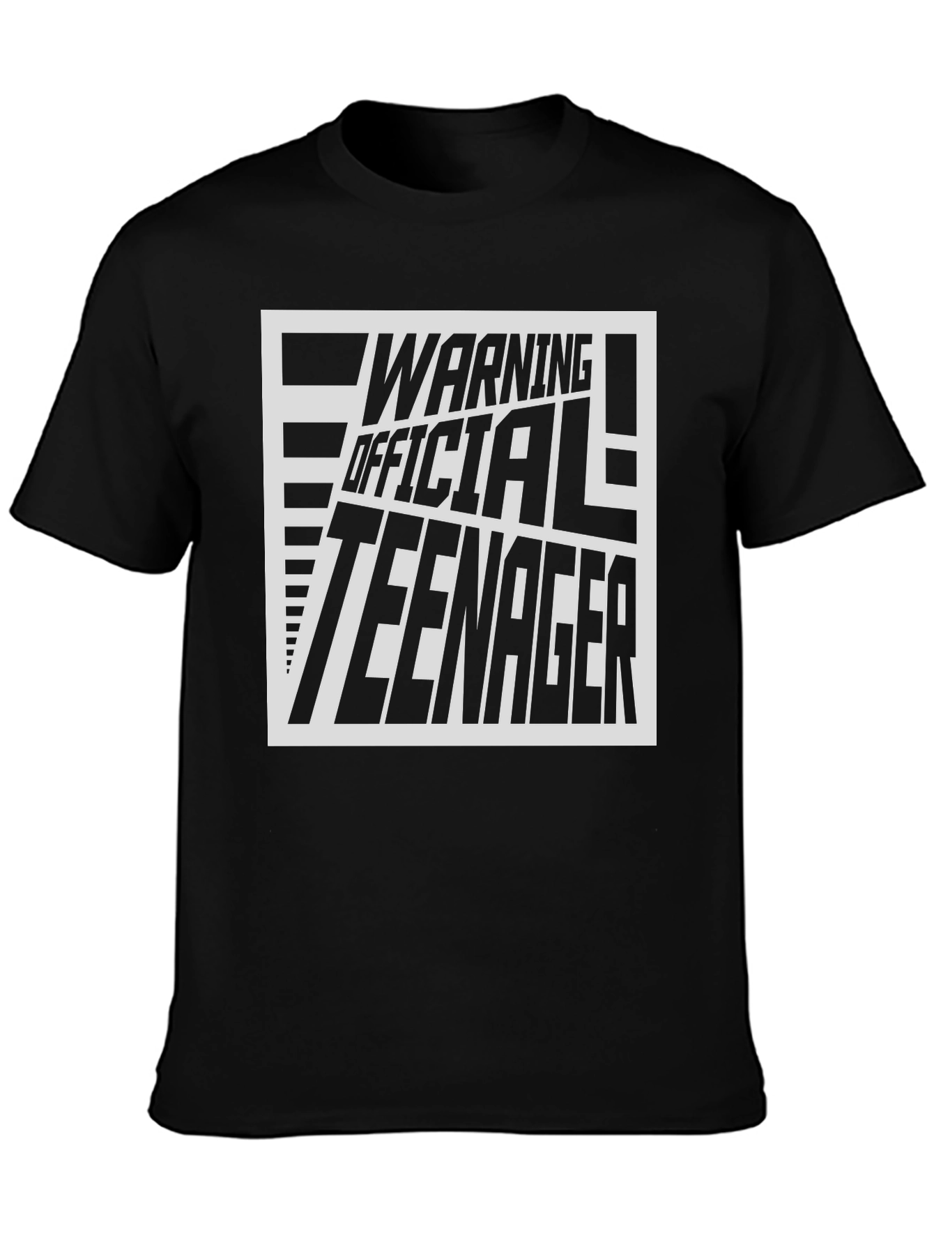 Warning Official Teenager Black Graphic Tee