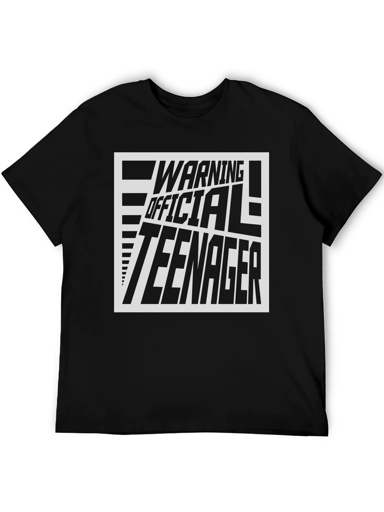 Warning Official Teenager Black Graphic Tee