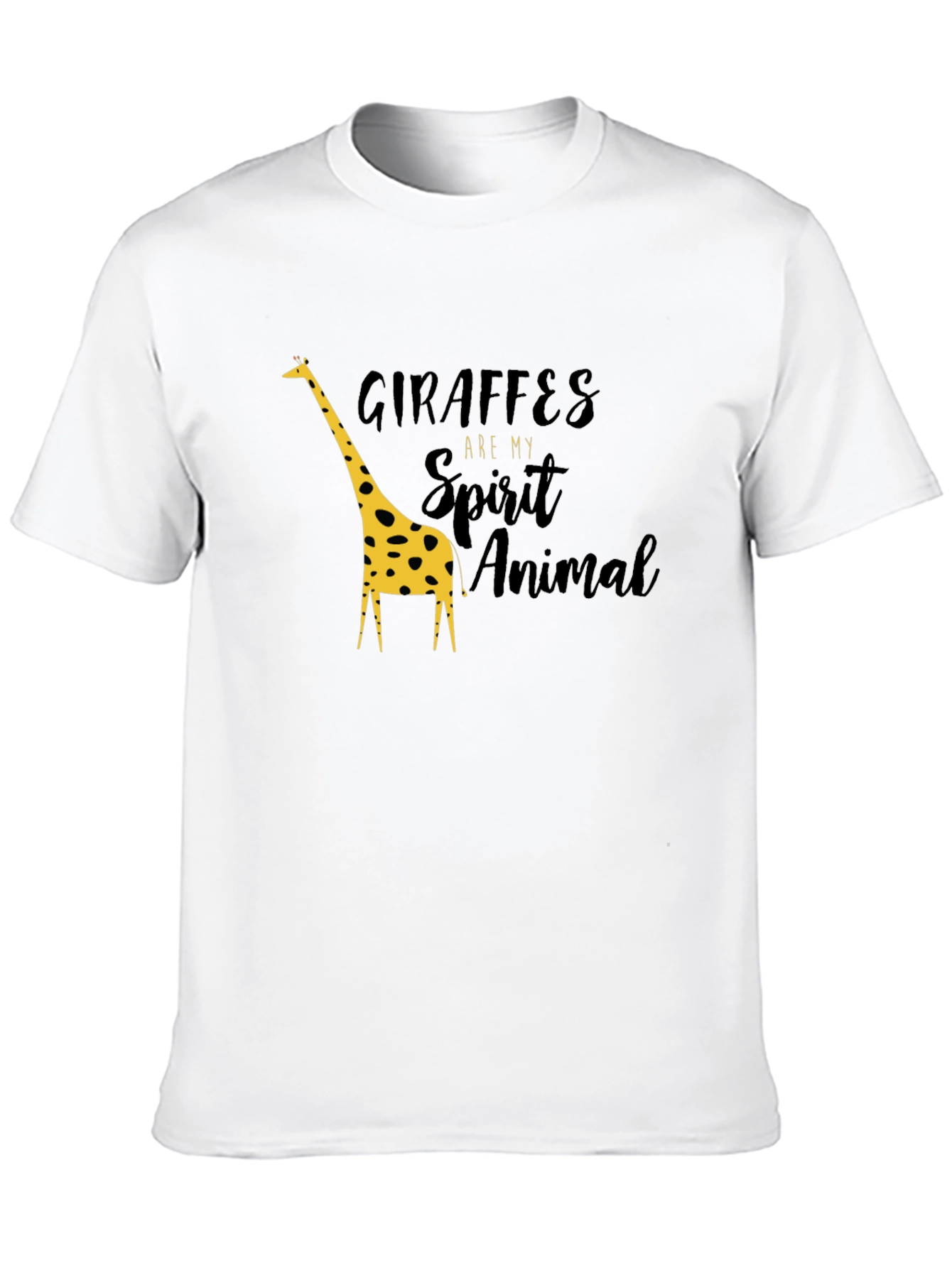 Giraffe Spirit Animal Graphic Black T-Shirt