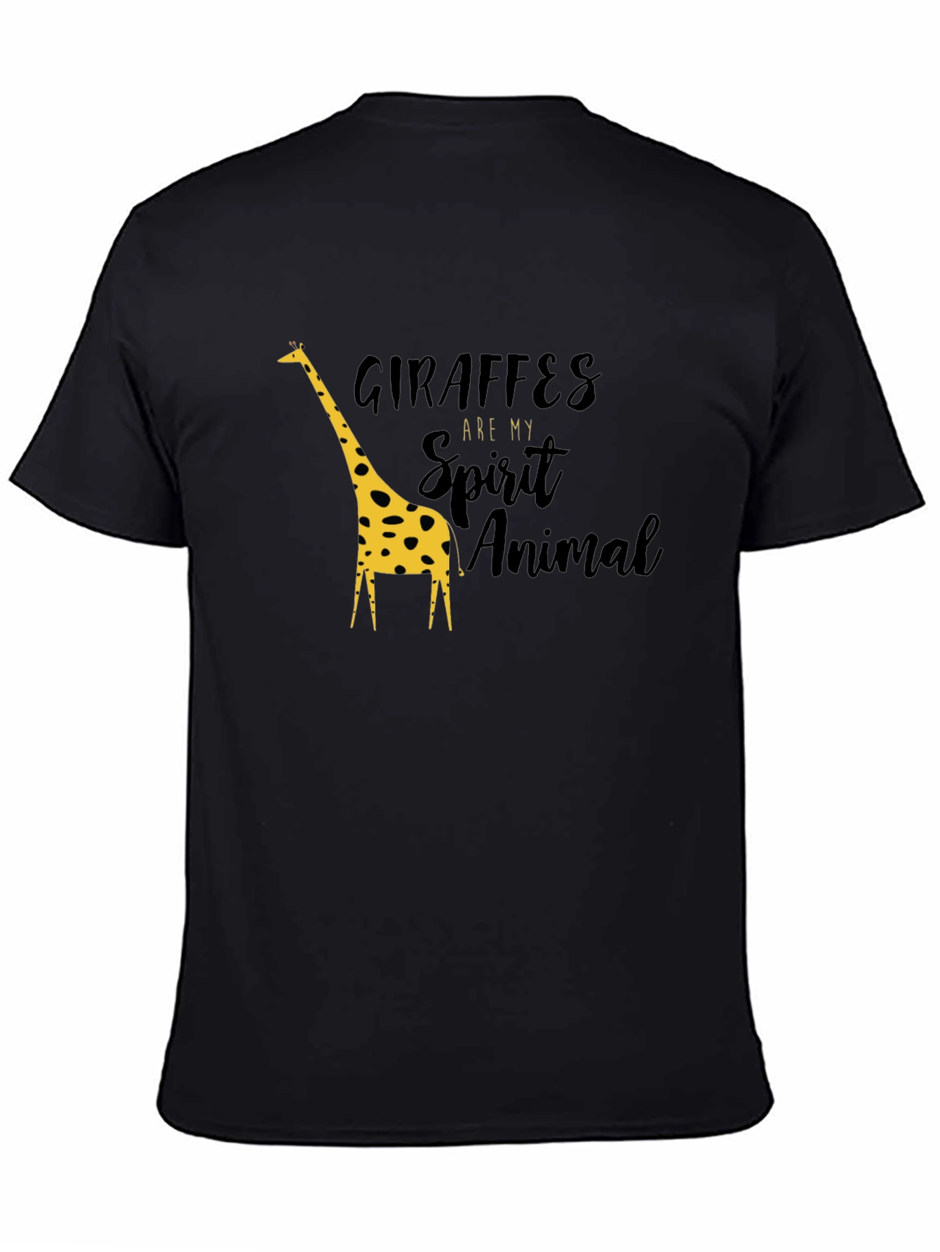 Giraffe Spirit Animal Graphic Black T-Shirt