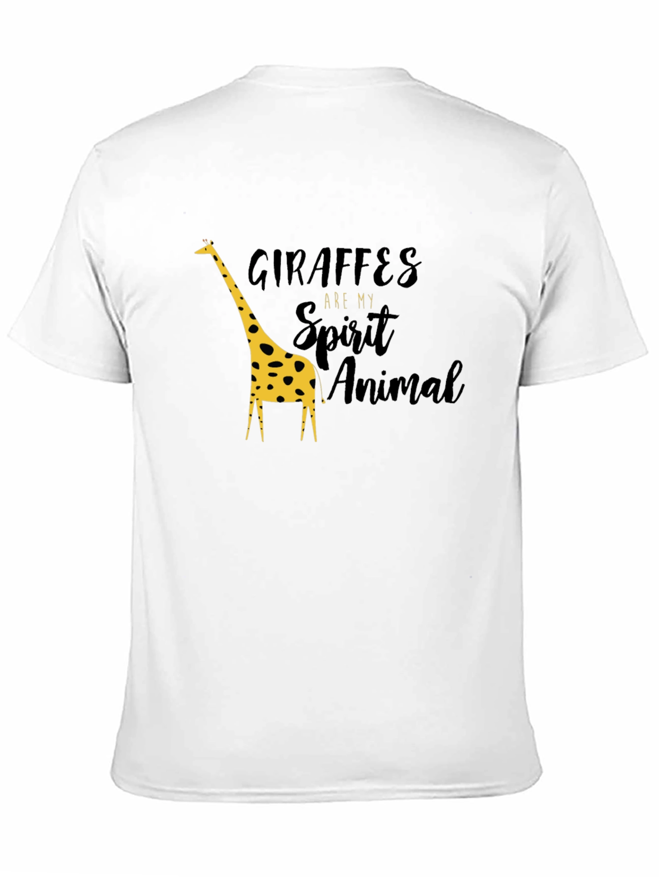 Giraffe Spirit Animal Graphic Black T-Shirt