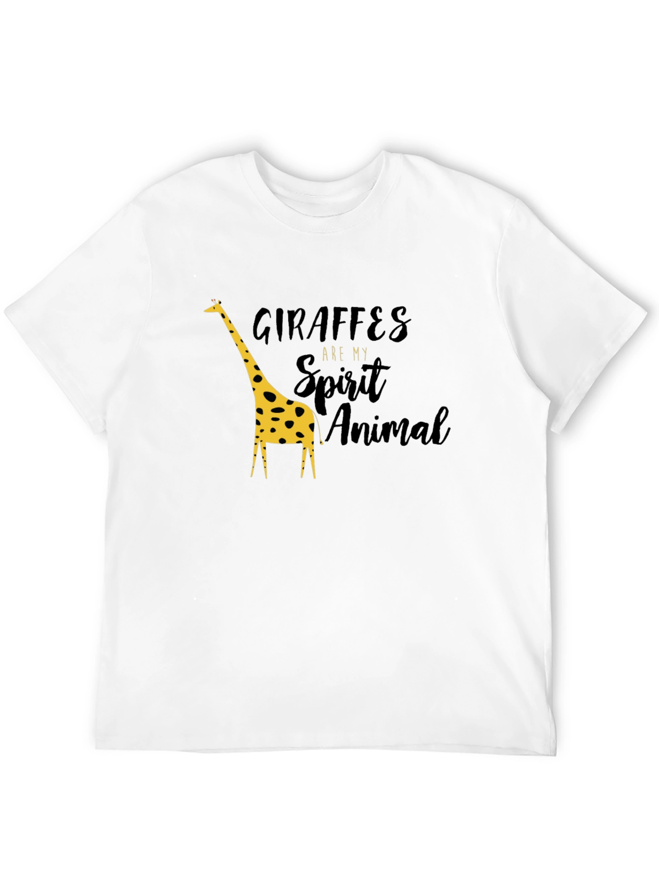 Giraffe Spirit Animal Graphic Black T-Shirt