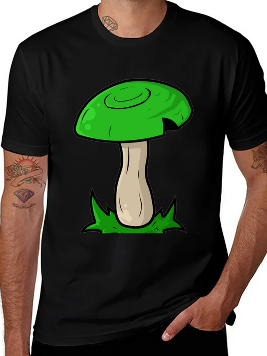 Mushroom Graphic Tee - Funky Green Design
