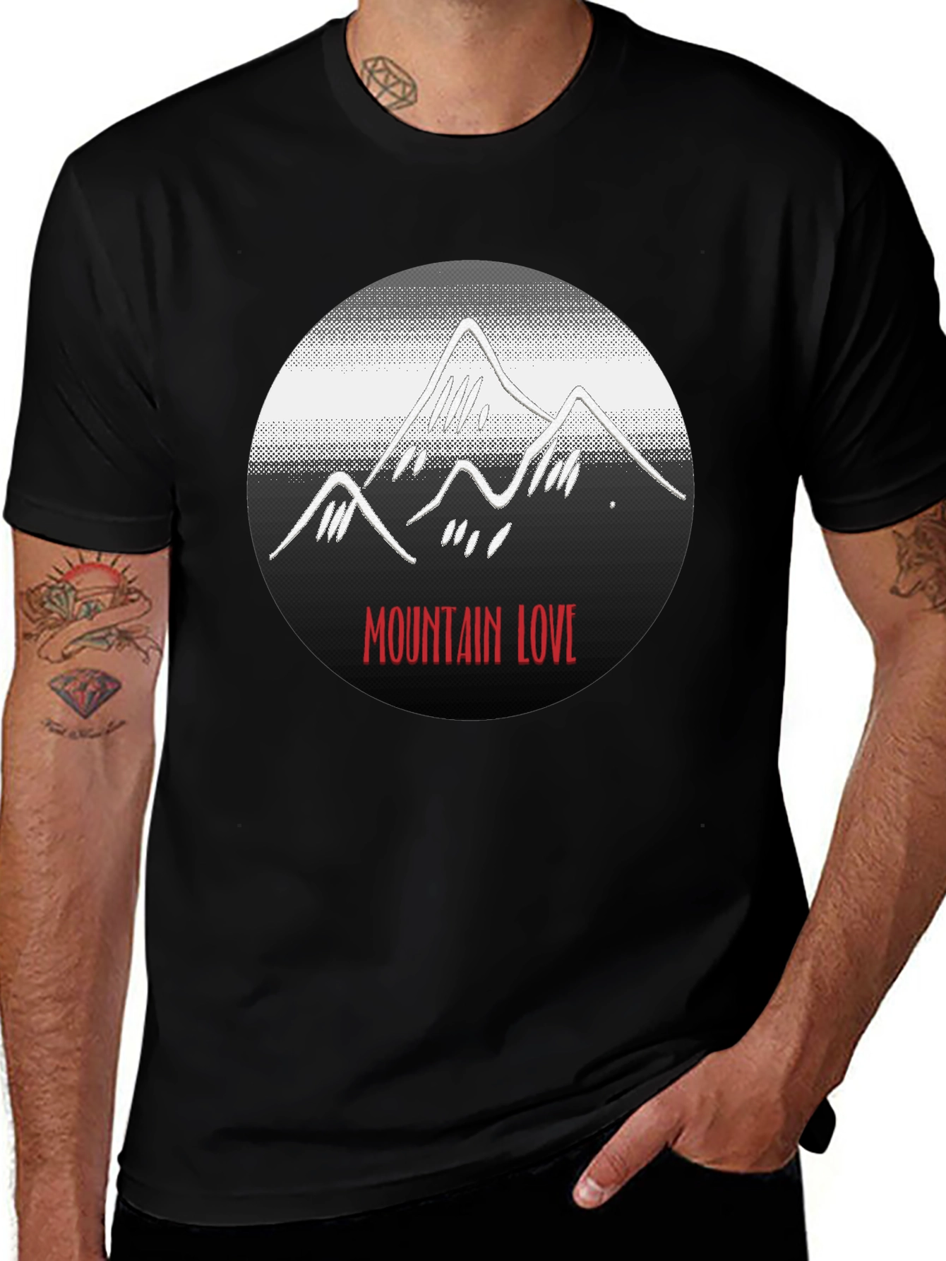 Mountain Love Graphic Black T-Shirt