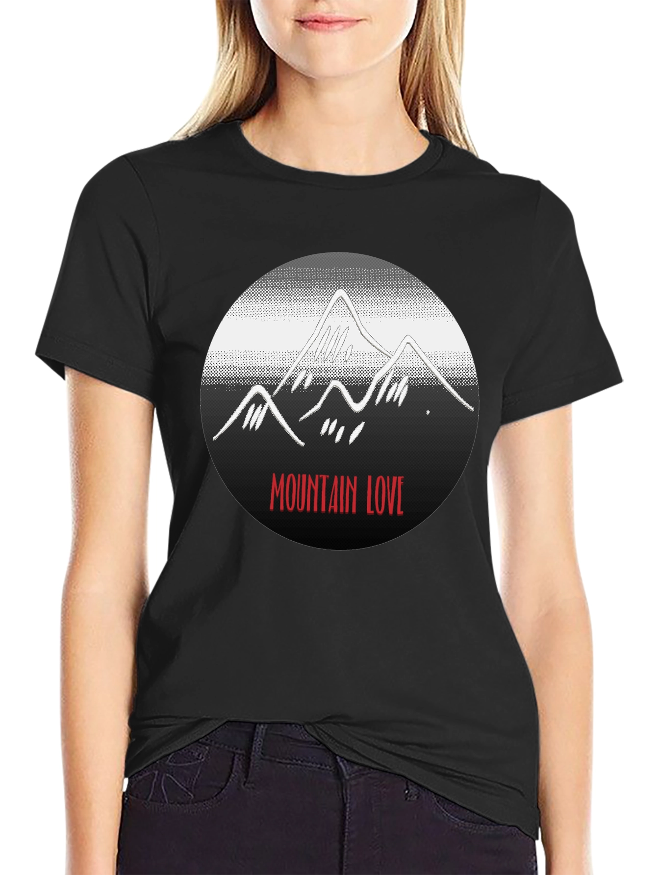 Mountain Love Graphic Black T-Shirt