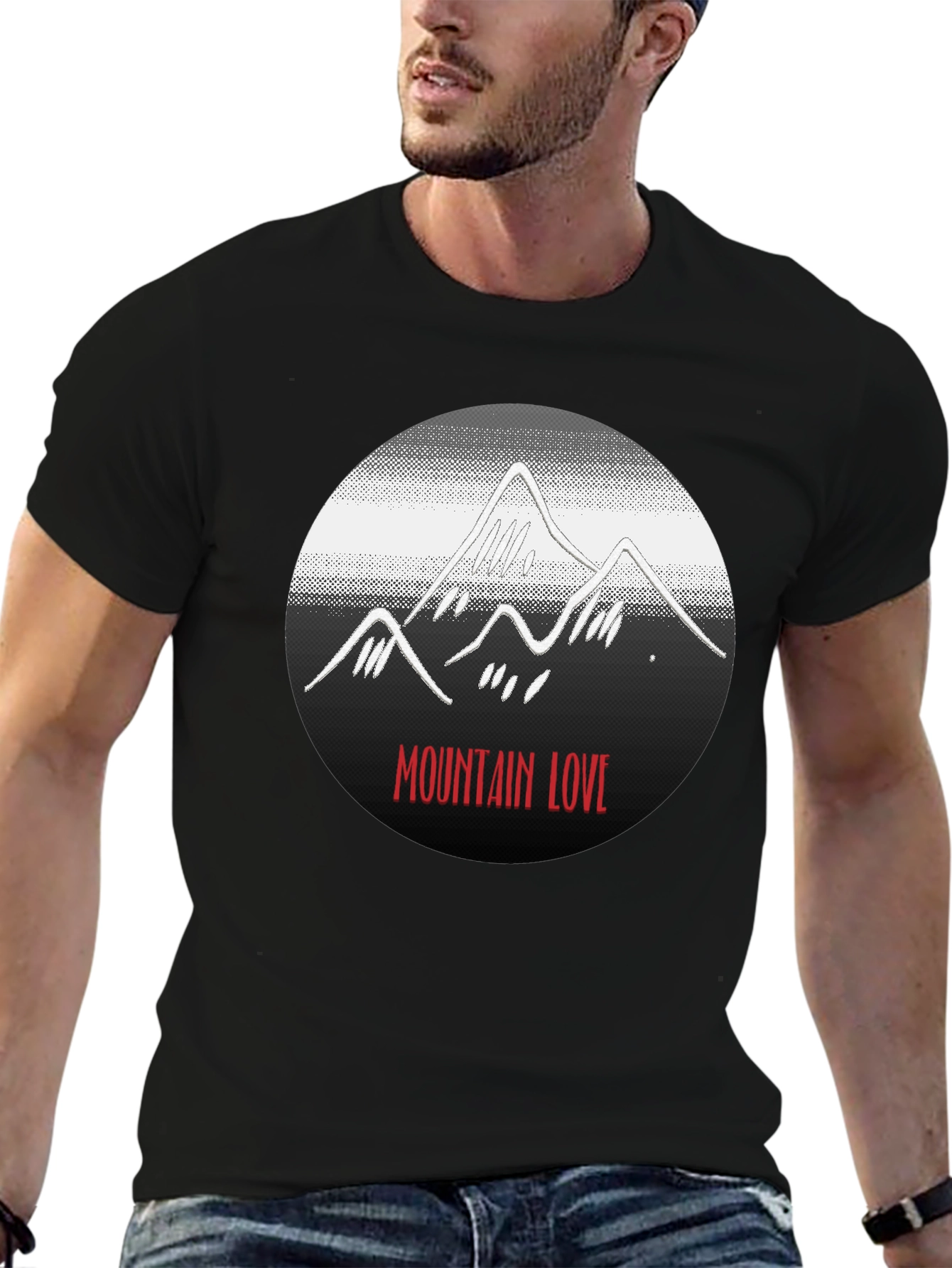 Mountain Love Graphic Black T-Shirt