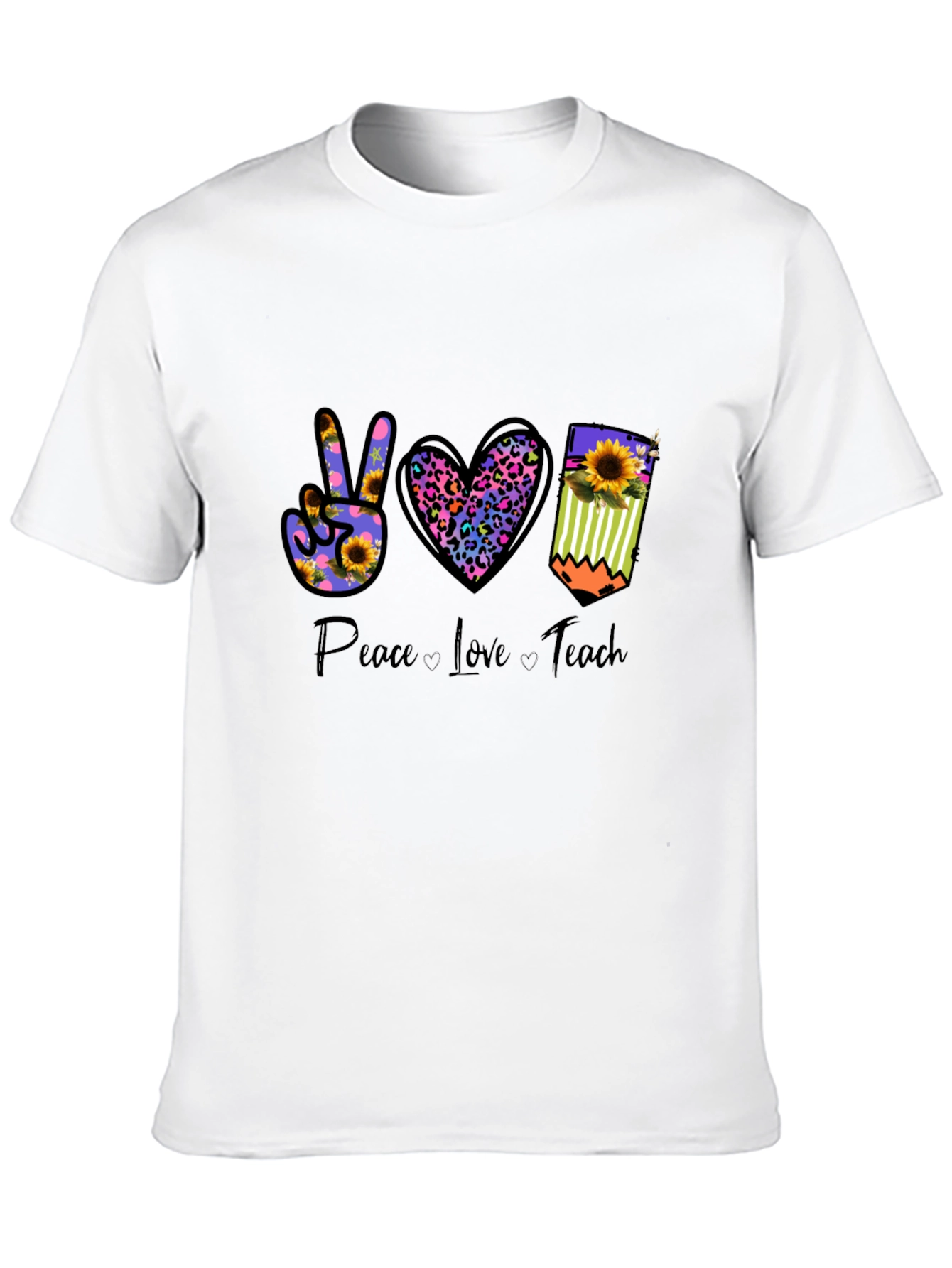 Peace Love Teach Graphic T-Shirt