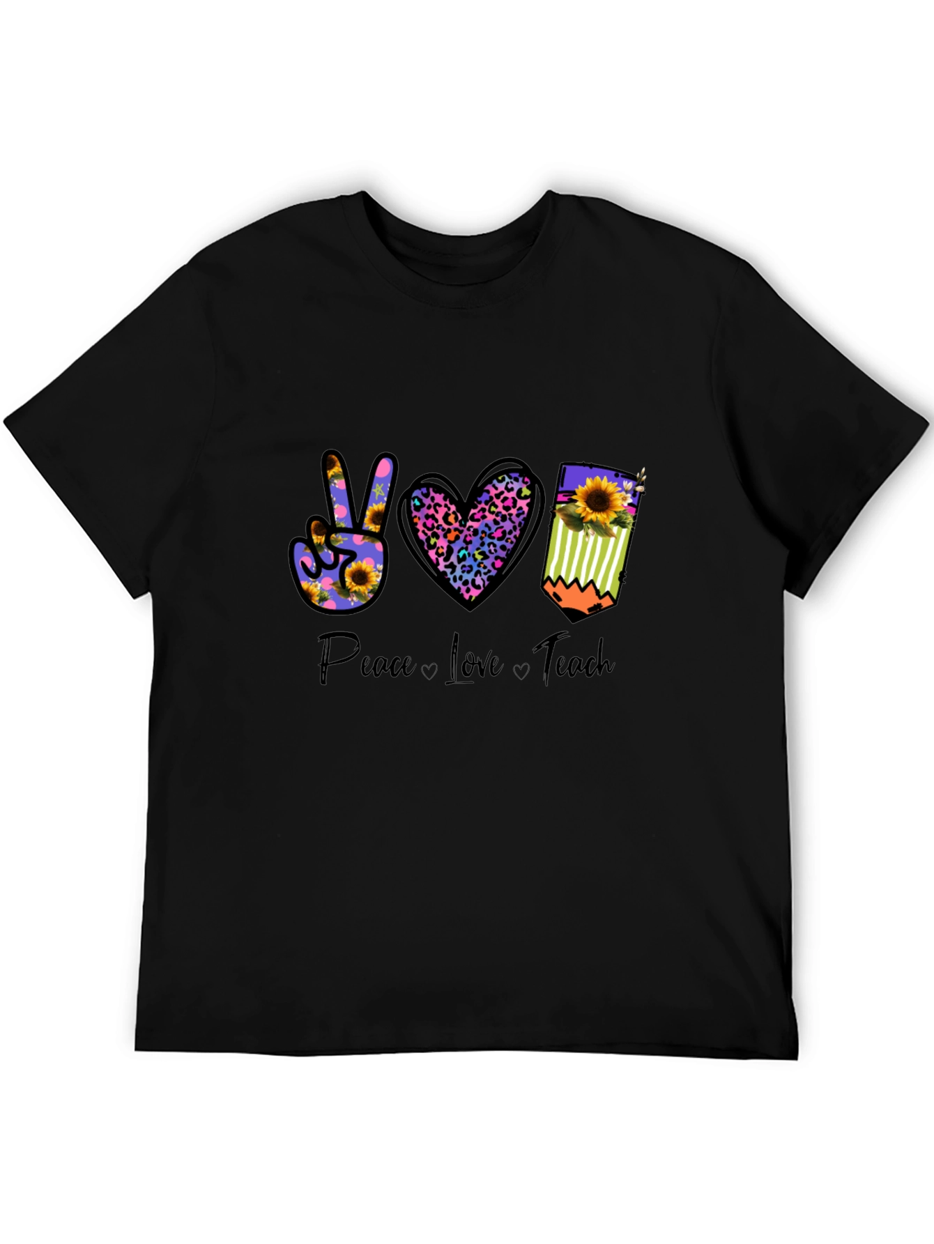 Peace Love Teach Graphic T-Shirt