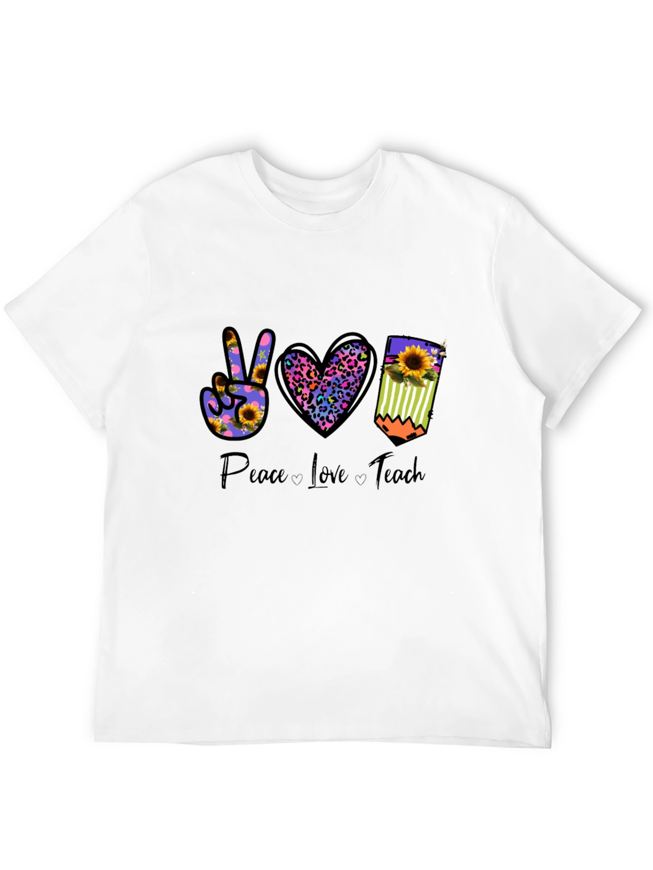 Peace Love Teach Graphic T-Shirt