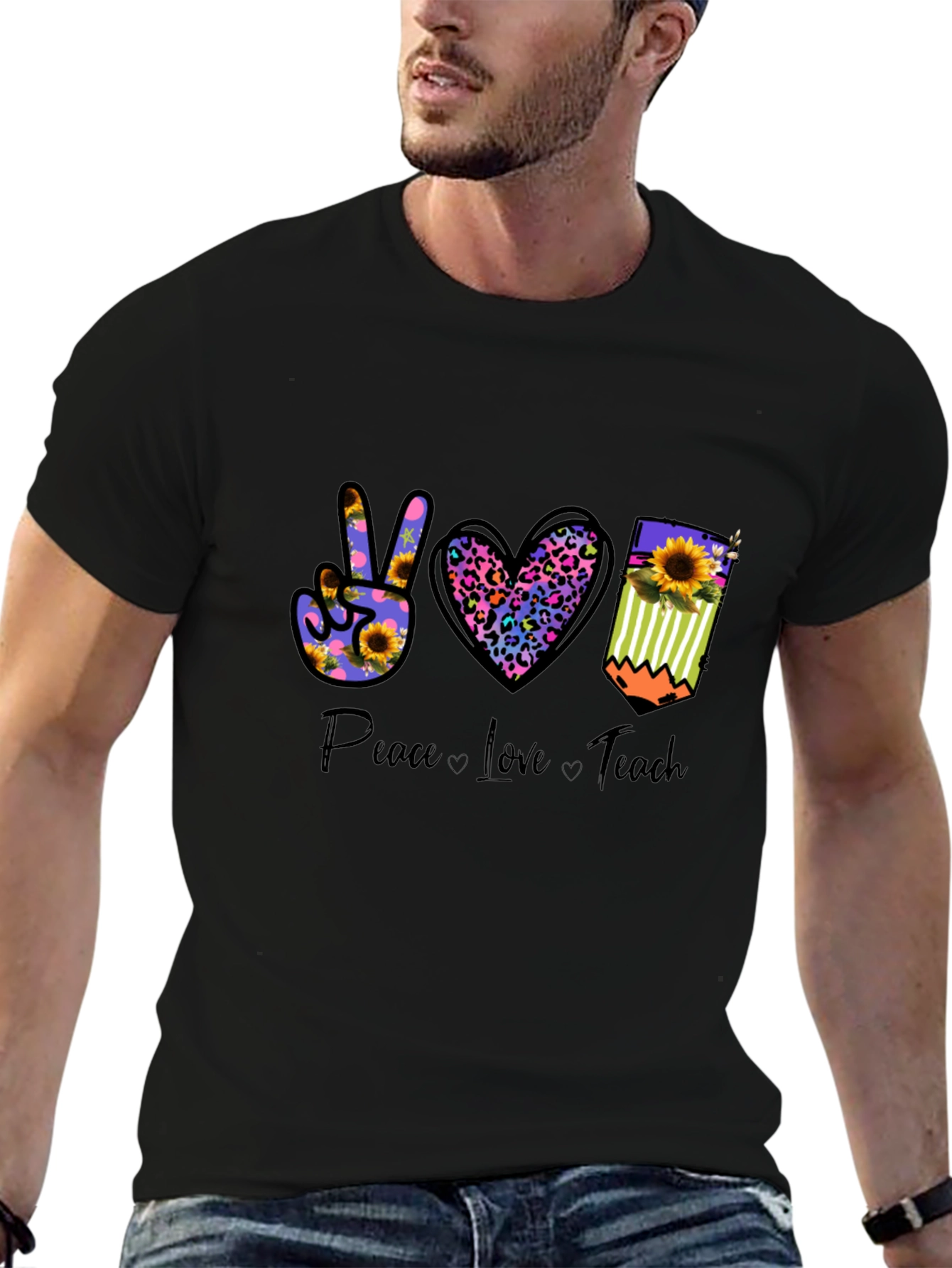 Peace Love Teach Graphic T-Shirt