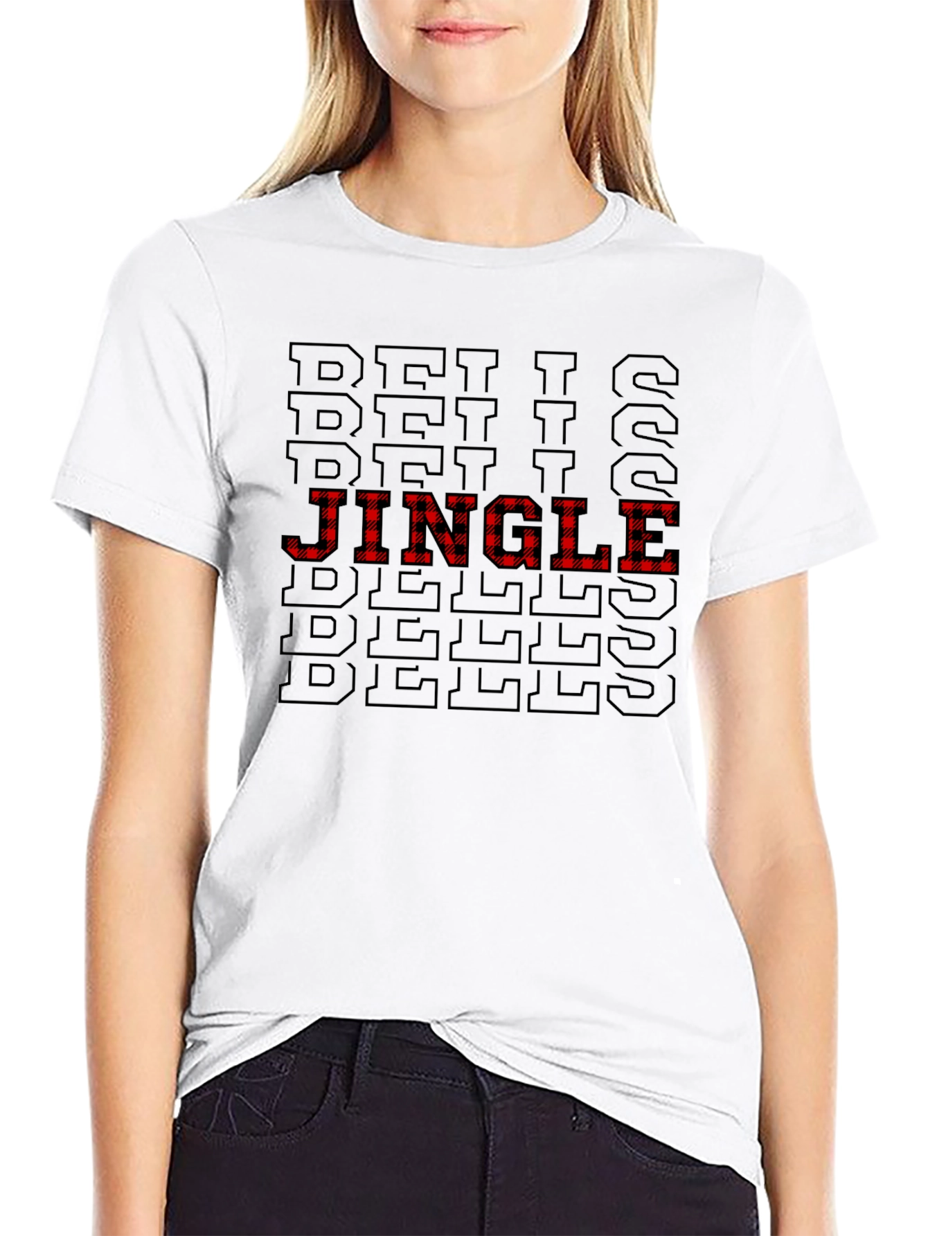 Jingle Bells Patterned Holiday T-Shirt