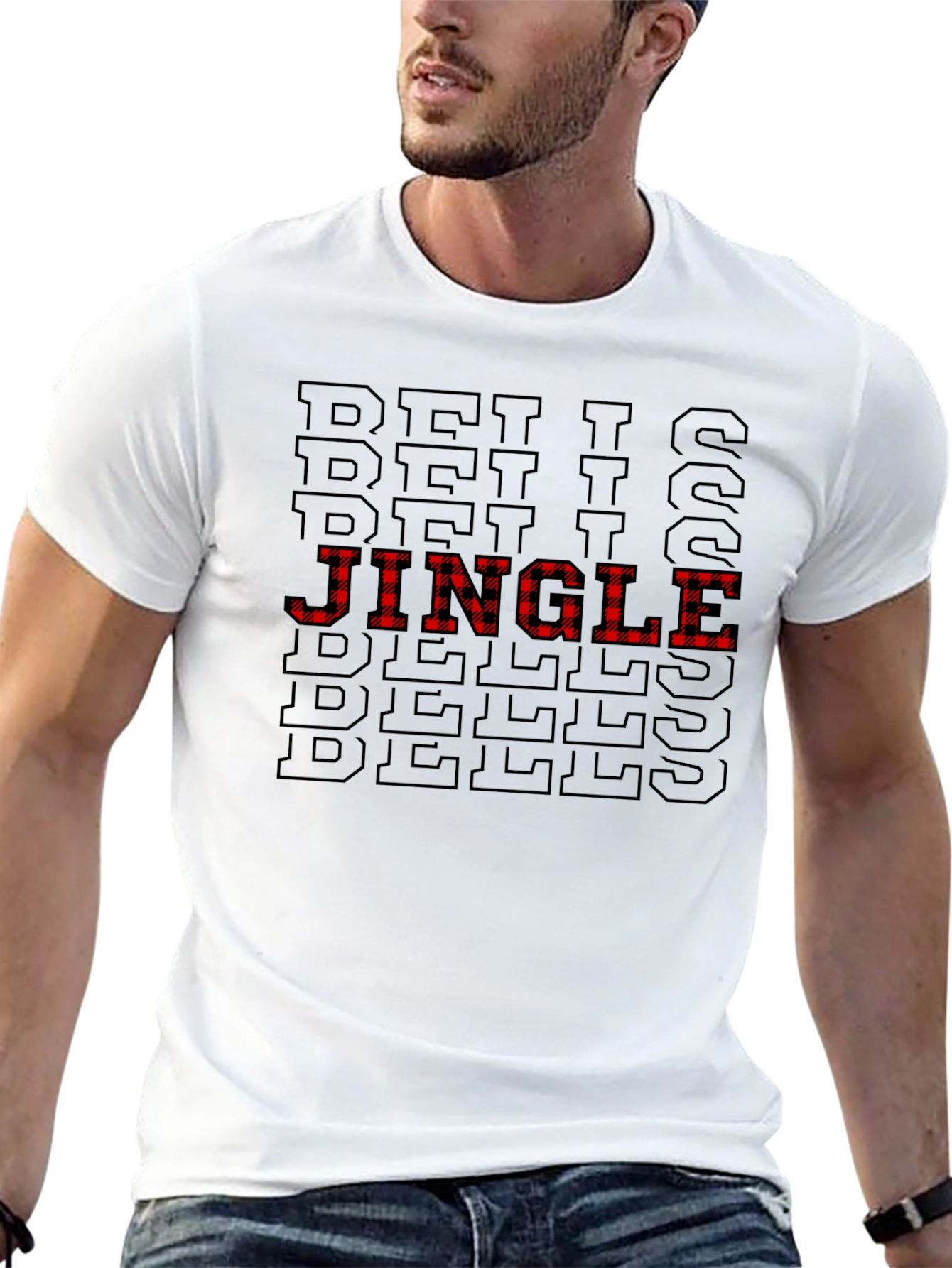 Jingle Bells Patterned Holiday T-Shirt