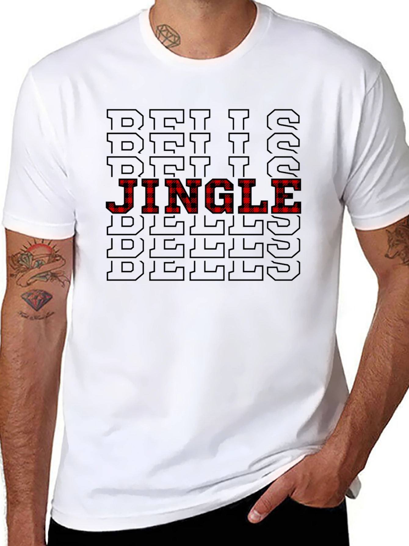 Jingle Bells Patterned Holiday T-Shirt