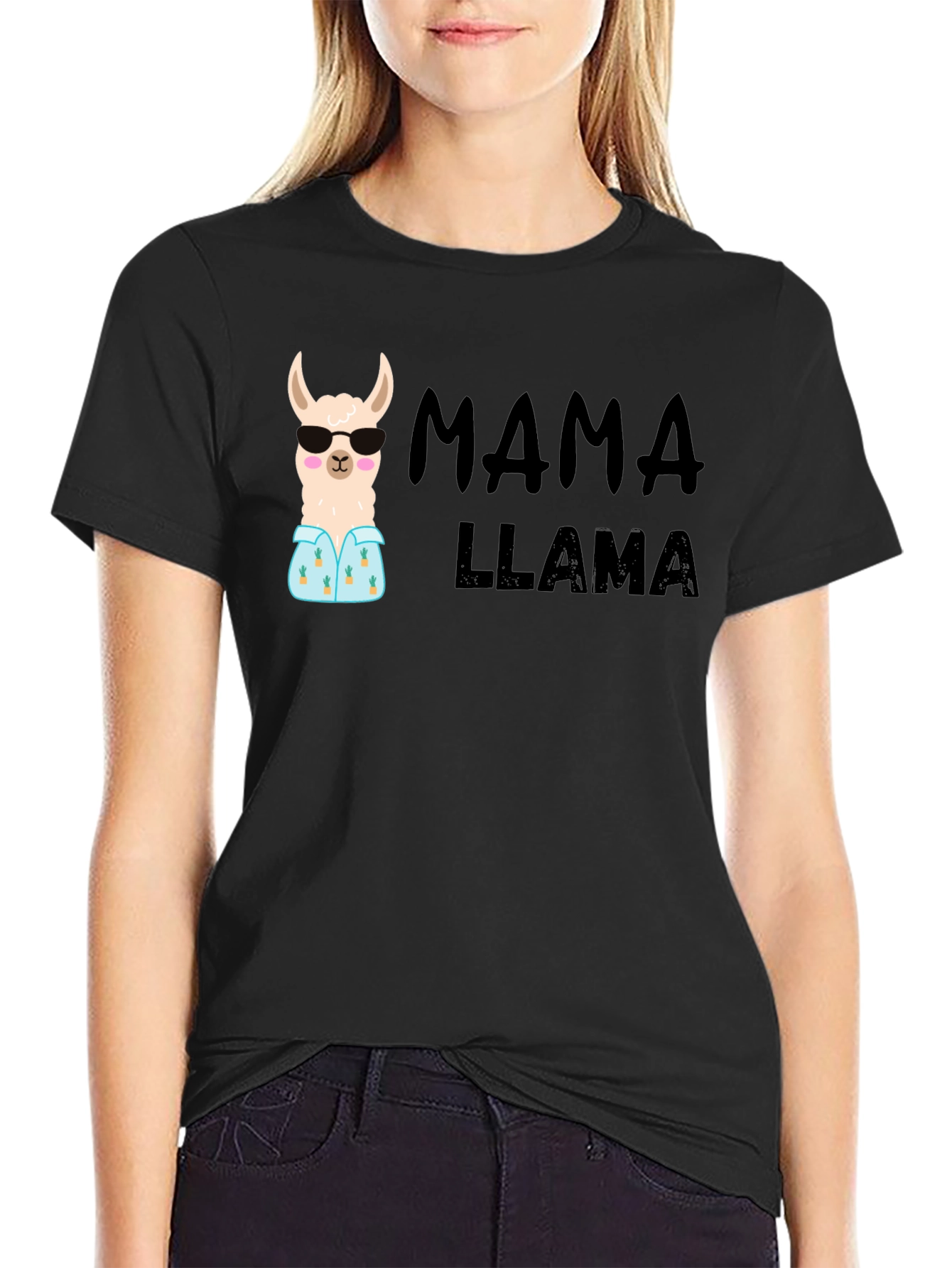 Mama Llama Graphic Tee - Cute Womens T-Shirt