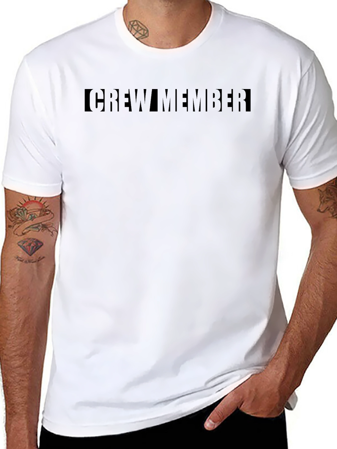 Crew Member Black T-Shirt - Minimalist Style