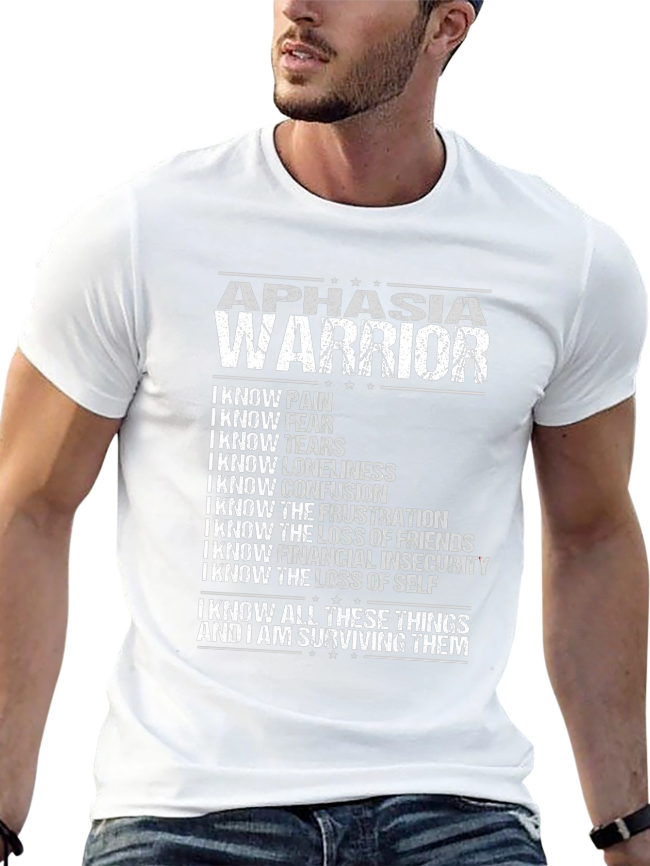 Aphasia Warrior Black T-Shirt - Surviving and Strong