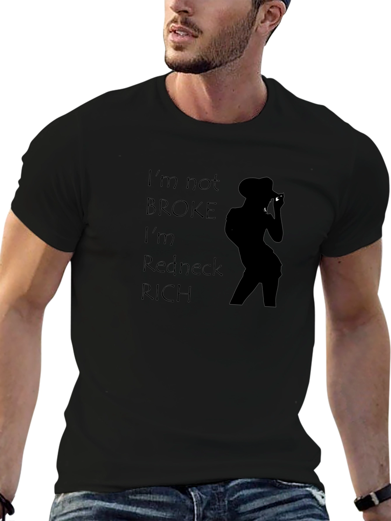 Redneck Rich Graphic Tee - Black T-Shirt