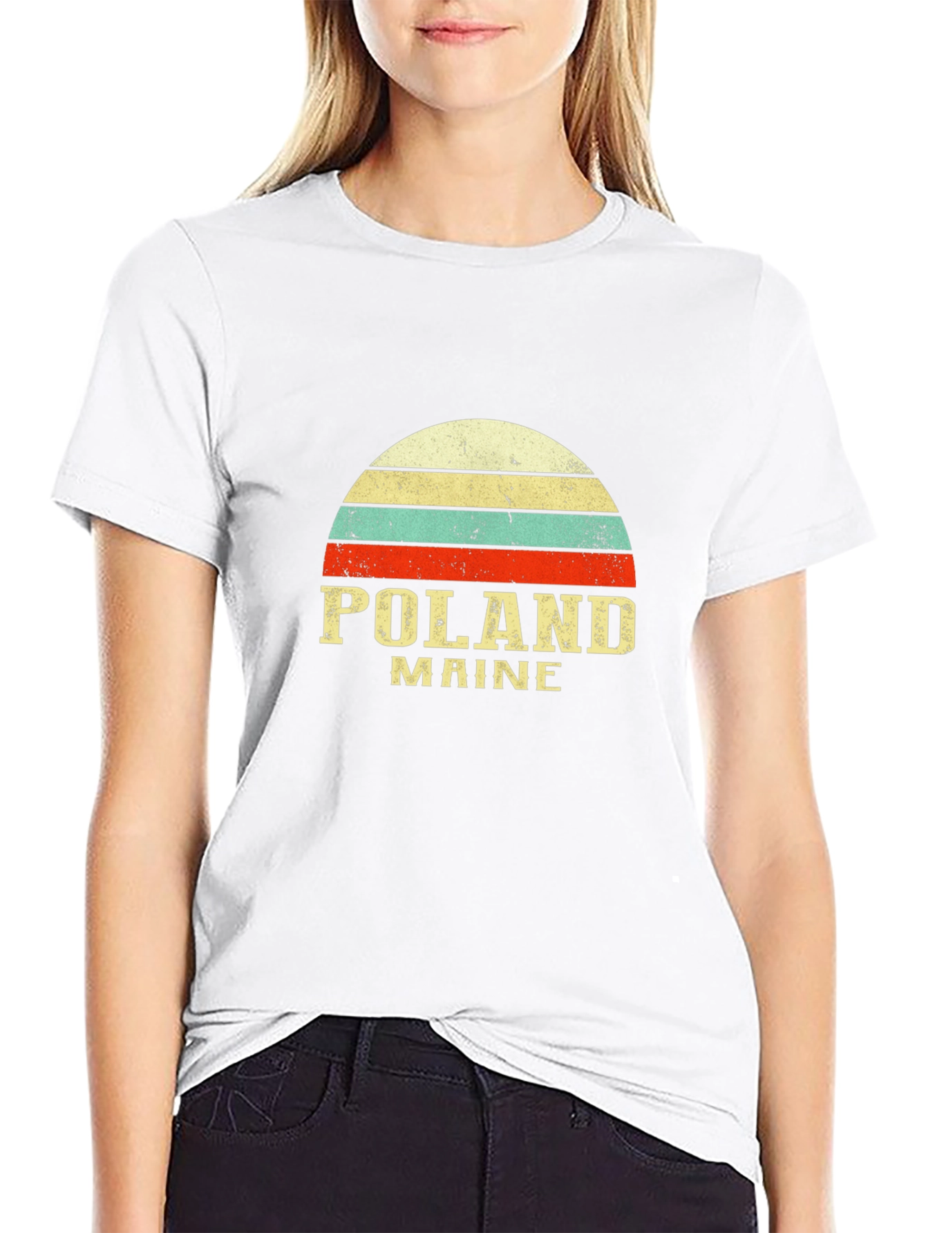 Poland Maine Retro Graphic T-Shirt