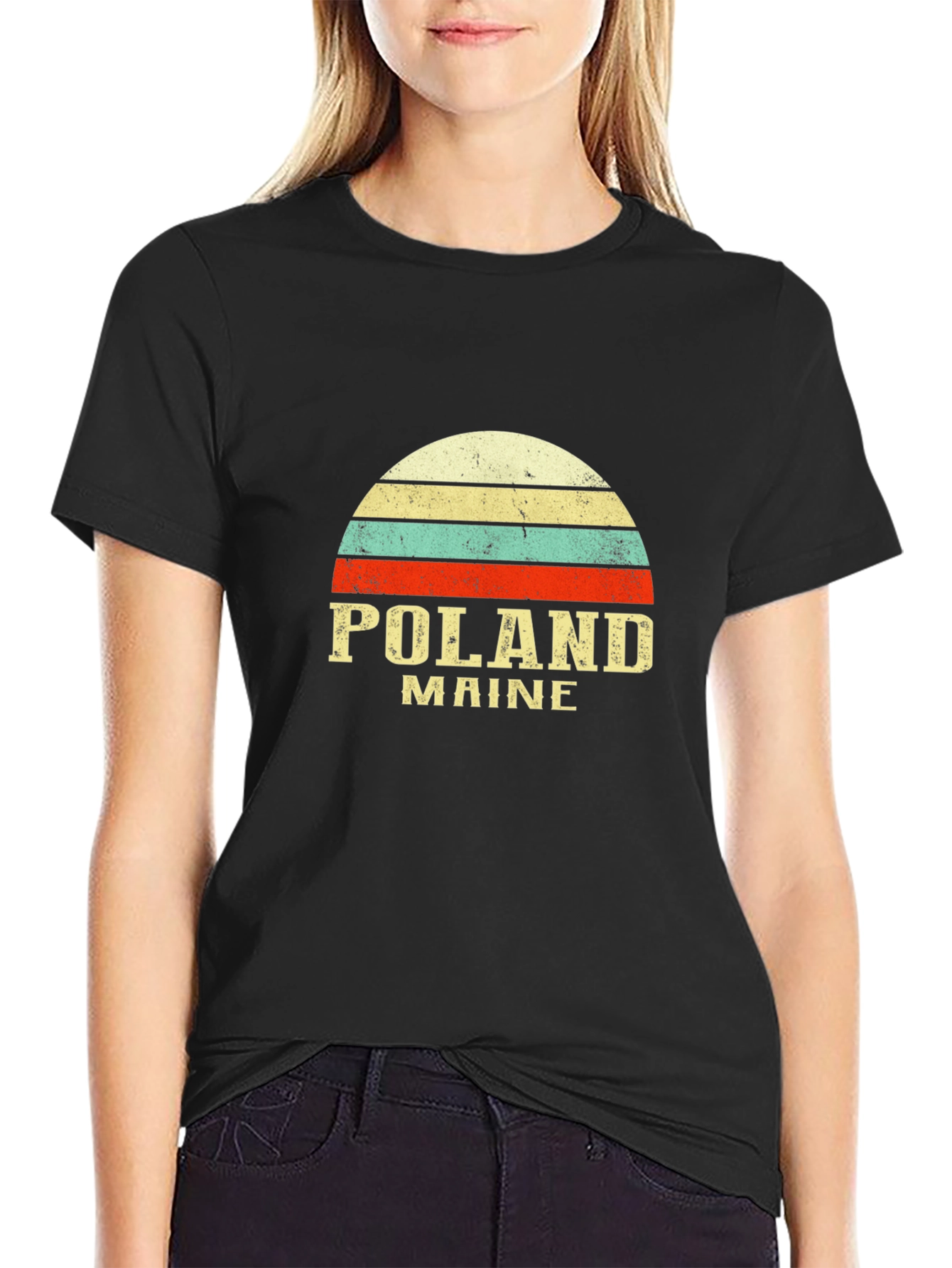 Poland Maine Retro Graphic T-Shirt