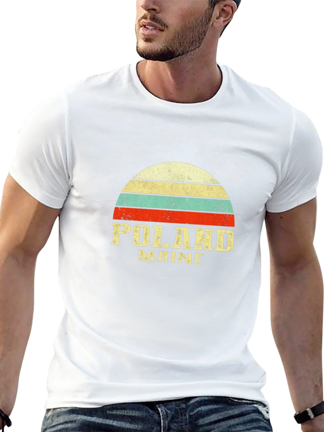 Poland Maine Retro Graphic T-Shirt