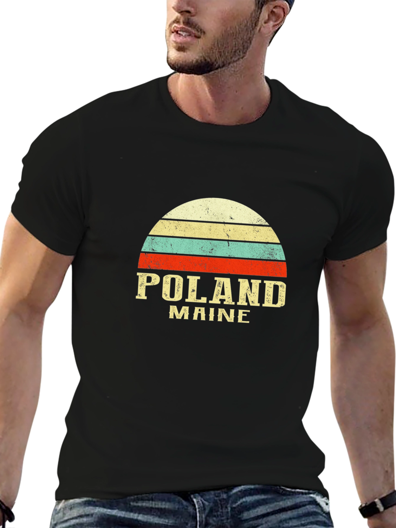 Poland Maine Retro Graphic T-Shirt