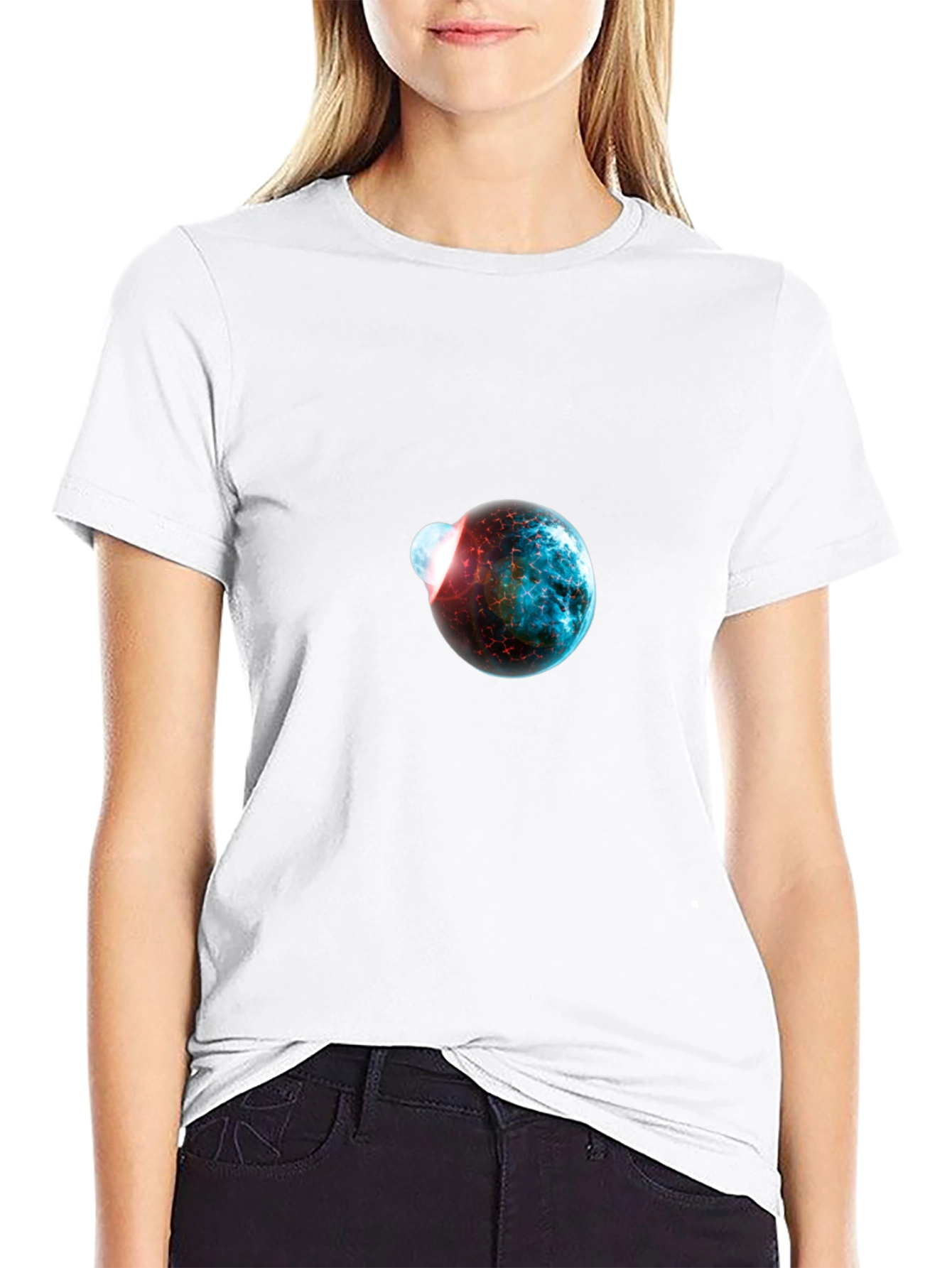 Cosmic Collision Graphic Black T-Shirt