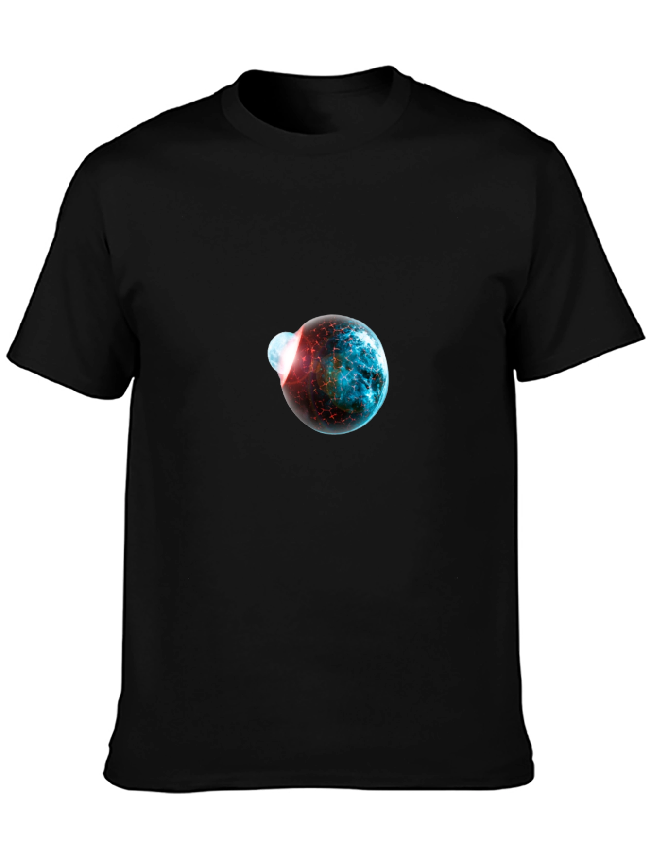 Cosmic Collision Graphic Black T-Shirt