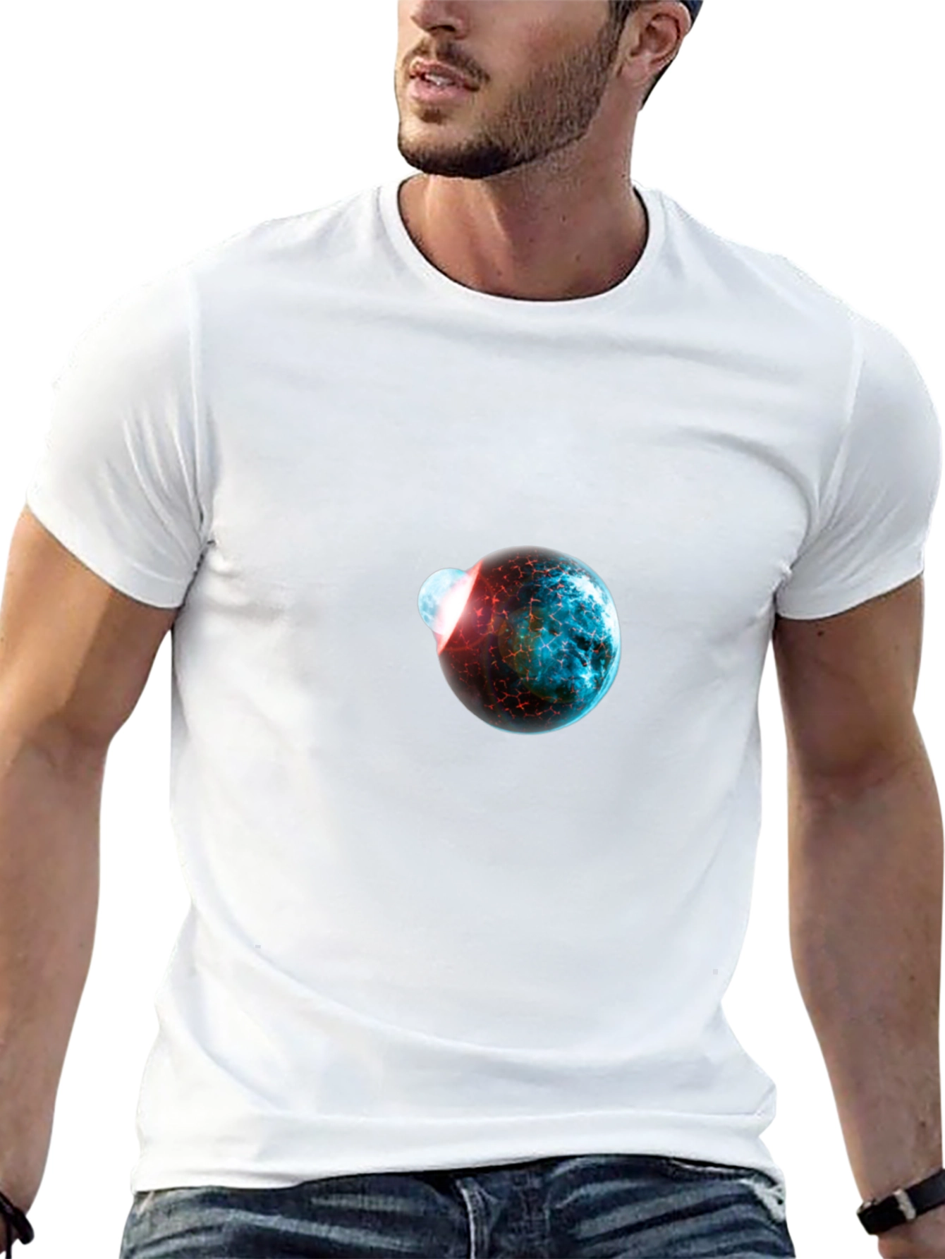 Cosmic Collision Graphic Black T-Shirt