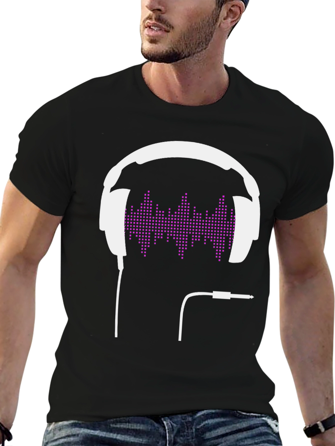 Headphone Graphic T-Shirt - Modern Music Lover Tee