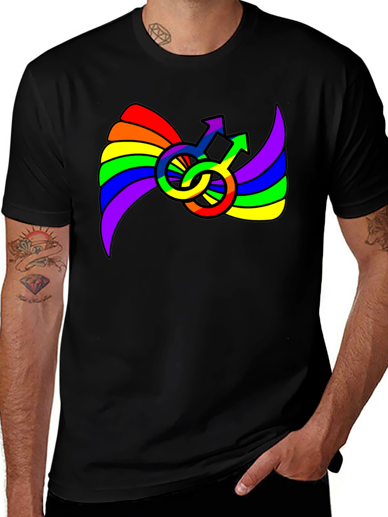 Rainbow Pride Male Symbol T-Shirt