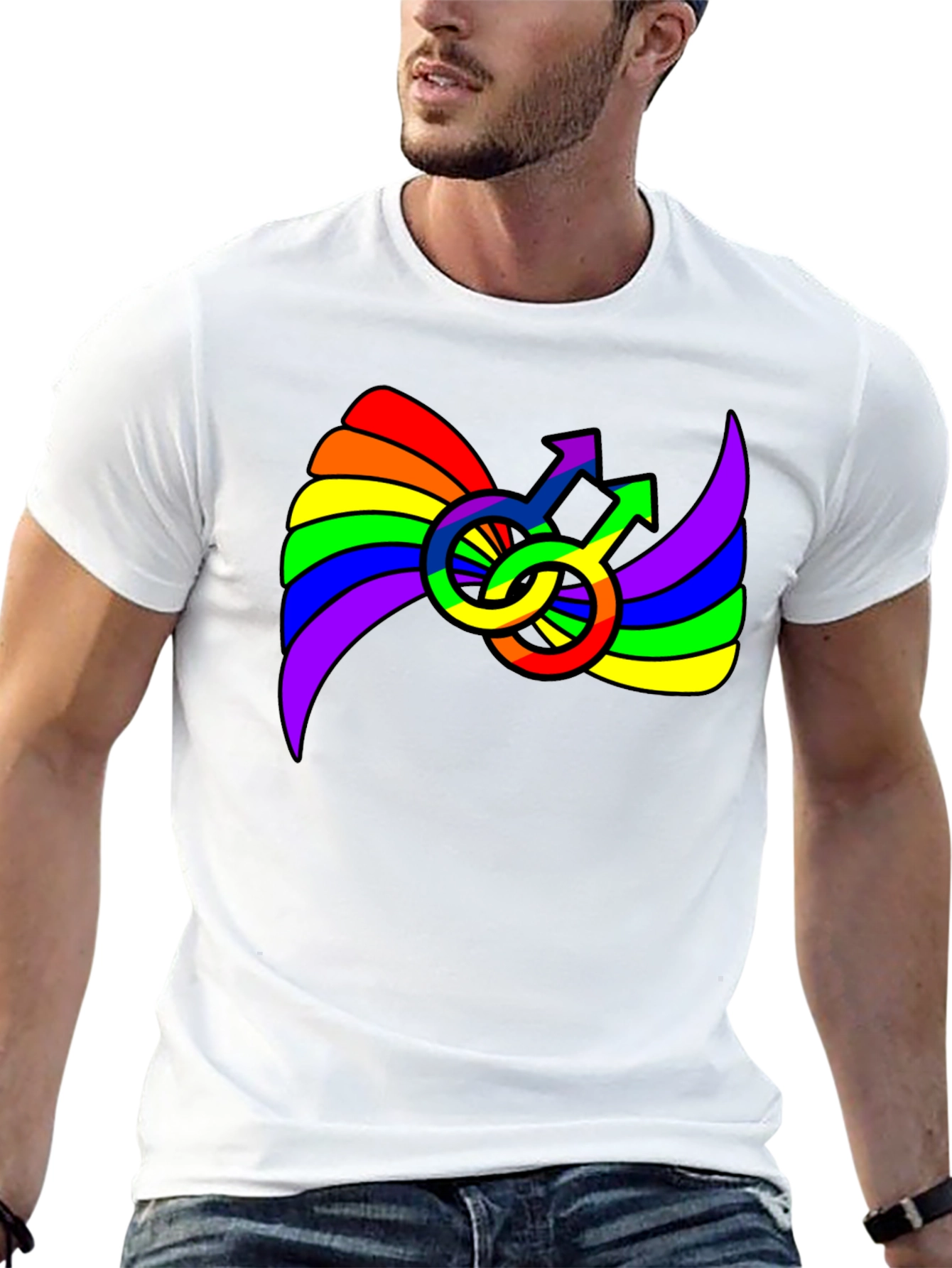 Rainbow Pride Male Symbol T-Shirt
