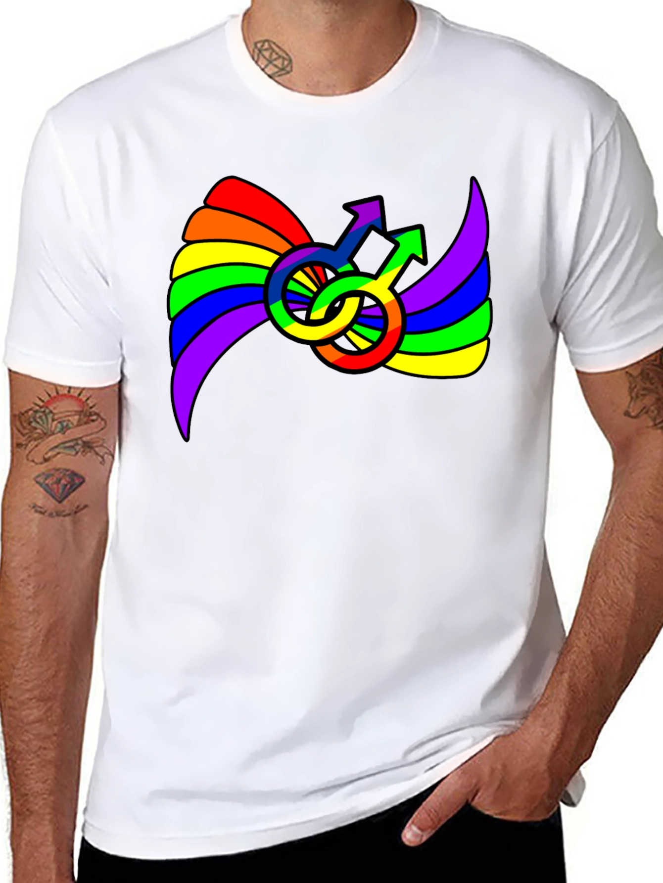 Rainbow Pride Male Symbol T-Shirt
