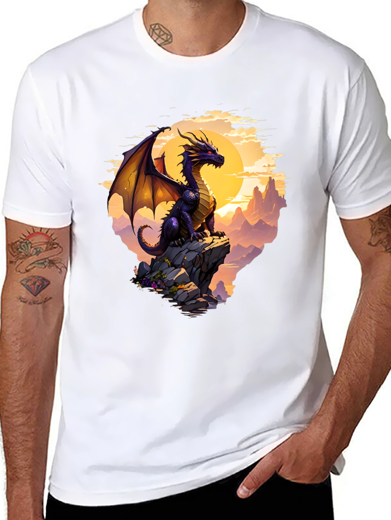Dragon Peak Graphic Tee - Fantasy Style T-Shirt