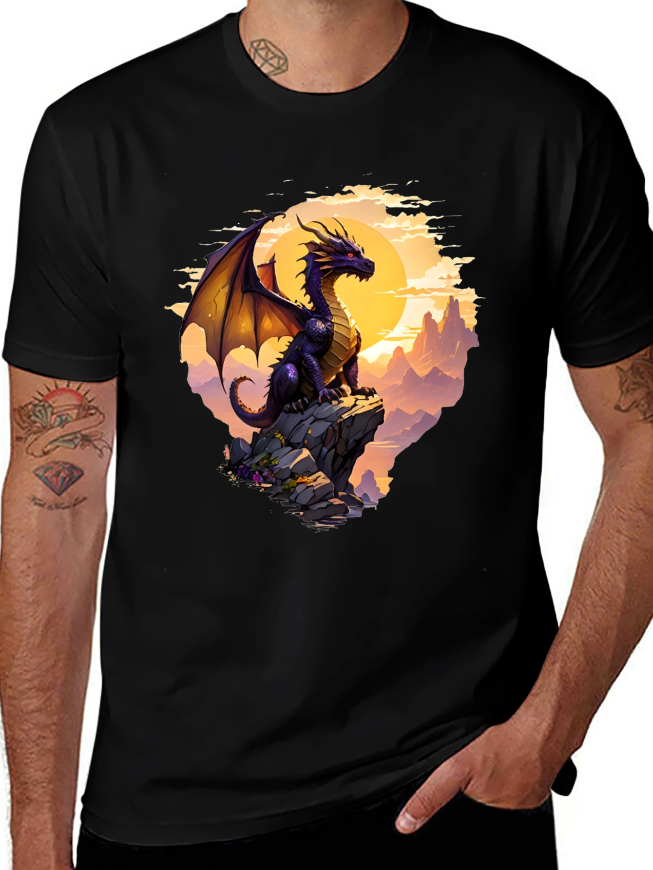 Dragon Peak Graphic Tee - Fantasy Style T-Shirt
