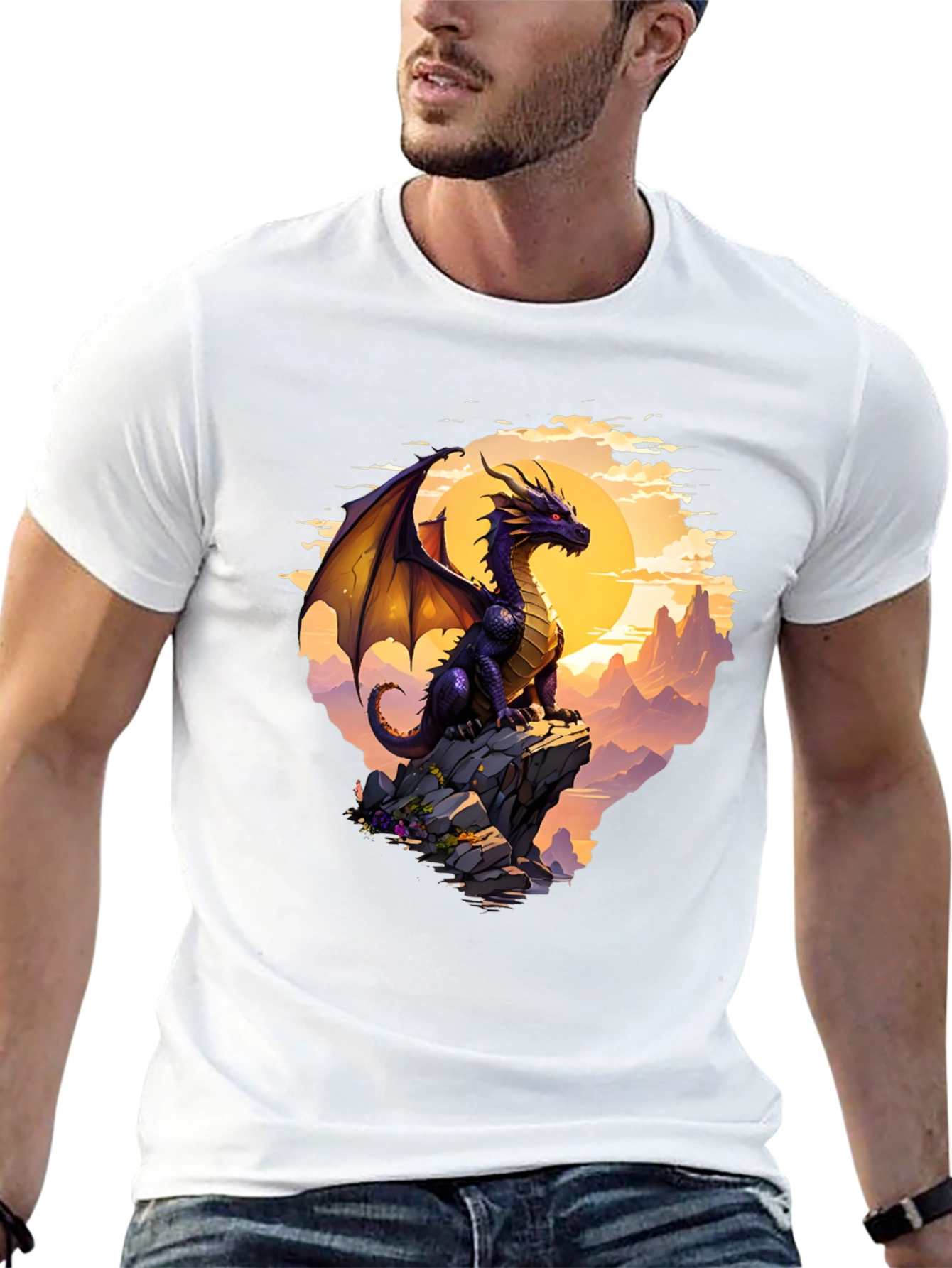 Dragon Peak Graphic Tee - Fantasy Style T-Shirt