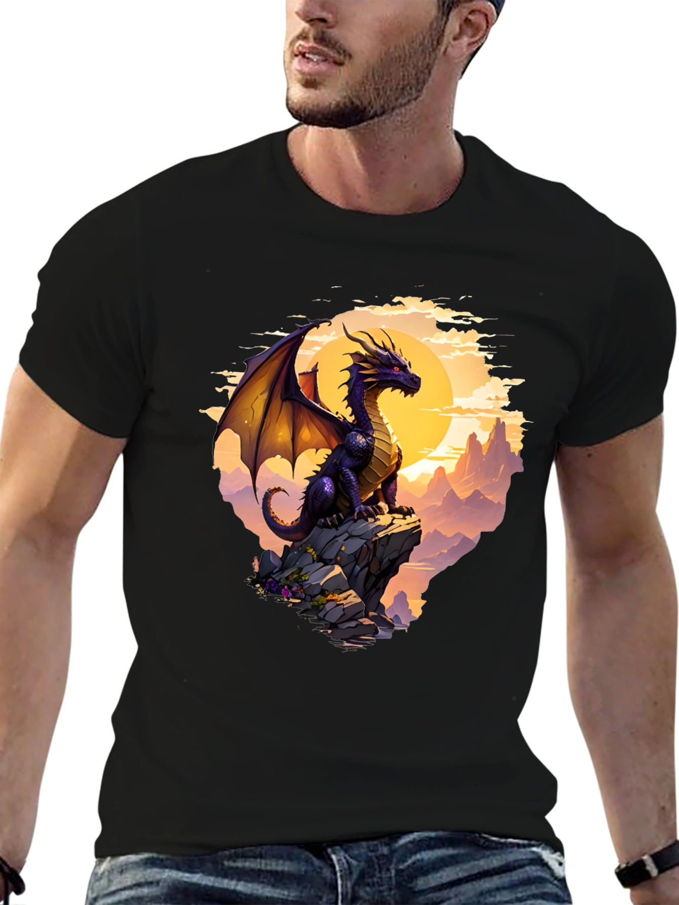 Dragon Peak Graphic Tee - Fantasy Style T-Shirt