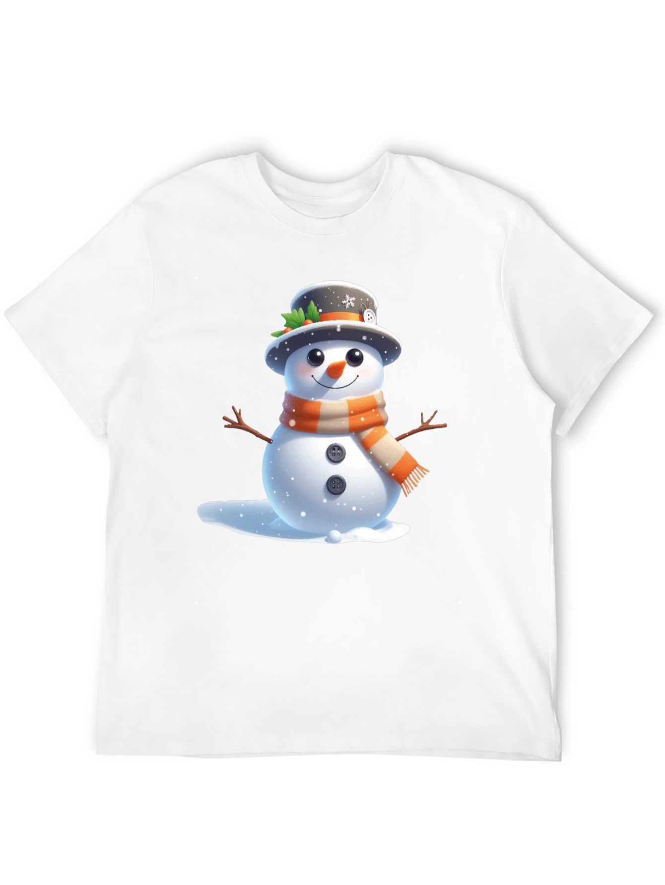 Cute Snowman Graphic T-Shirt - Winter Holiday Apparel