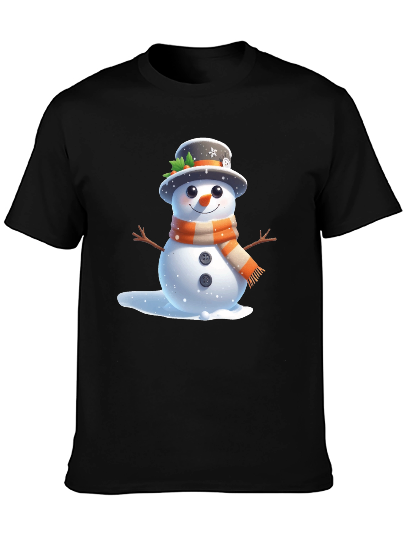 Cute Snowman Graphic T-Shirt - Winter Holiday Apparel