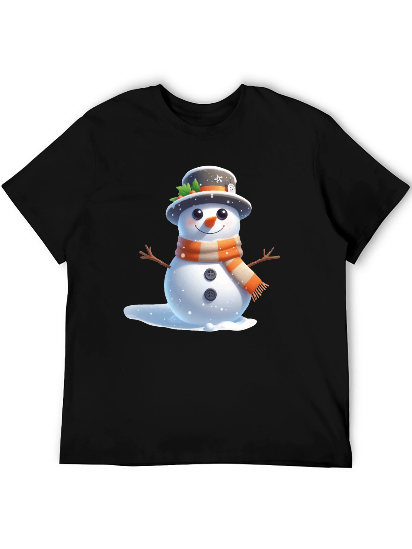 Cute Snowman Graphic T-Shirt - Winter Holiday Apparel