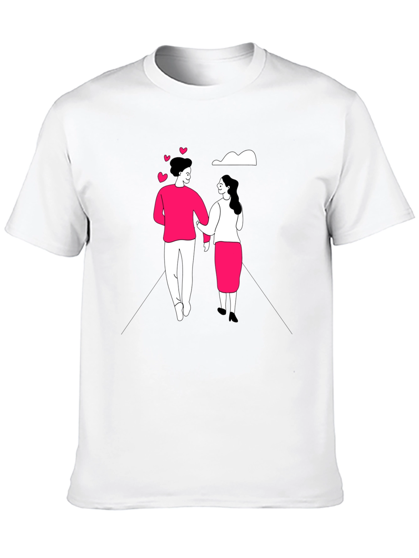 Romantic Couple Black Graphic Tee