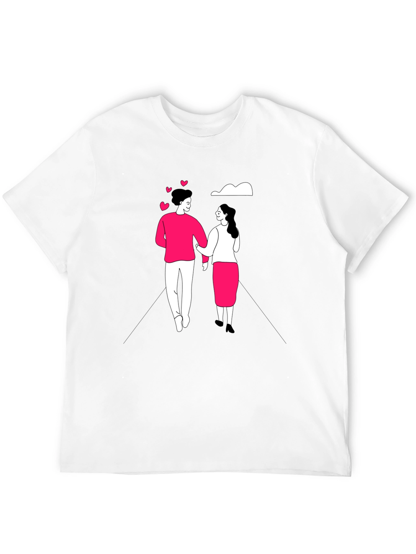 Romantic Couple Black Graphic Tee