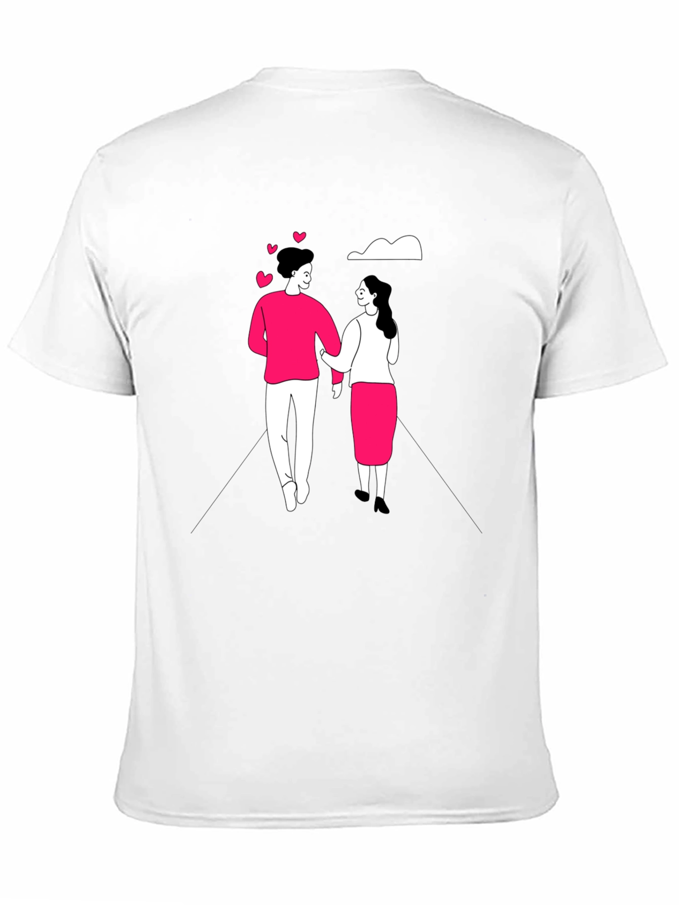 Romantic Couple Black Graphic Tee