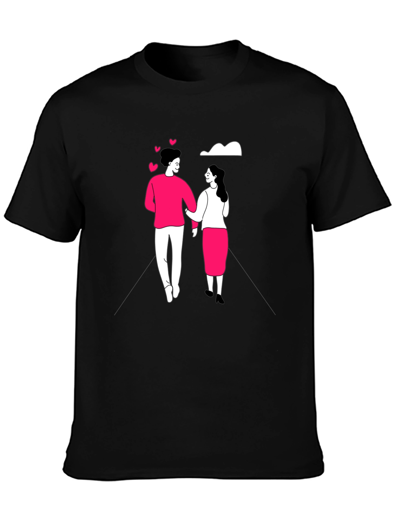 Romantic Couple Black Graphic Tee