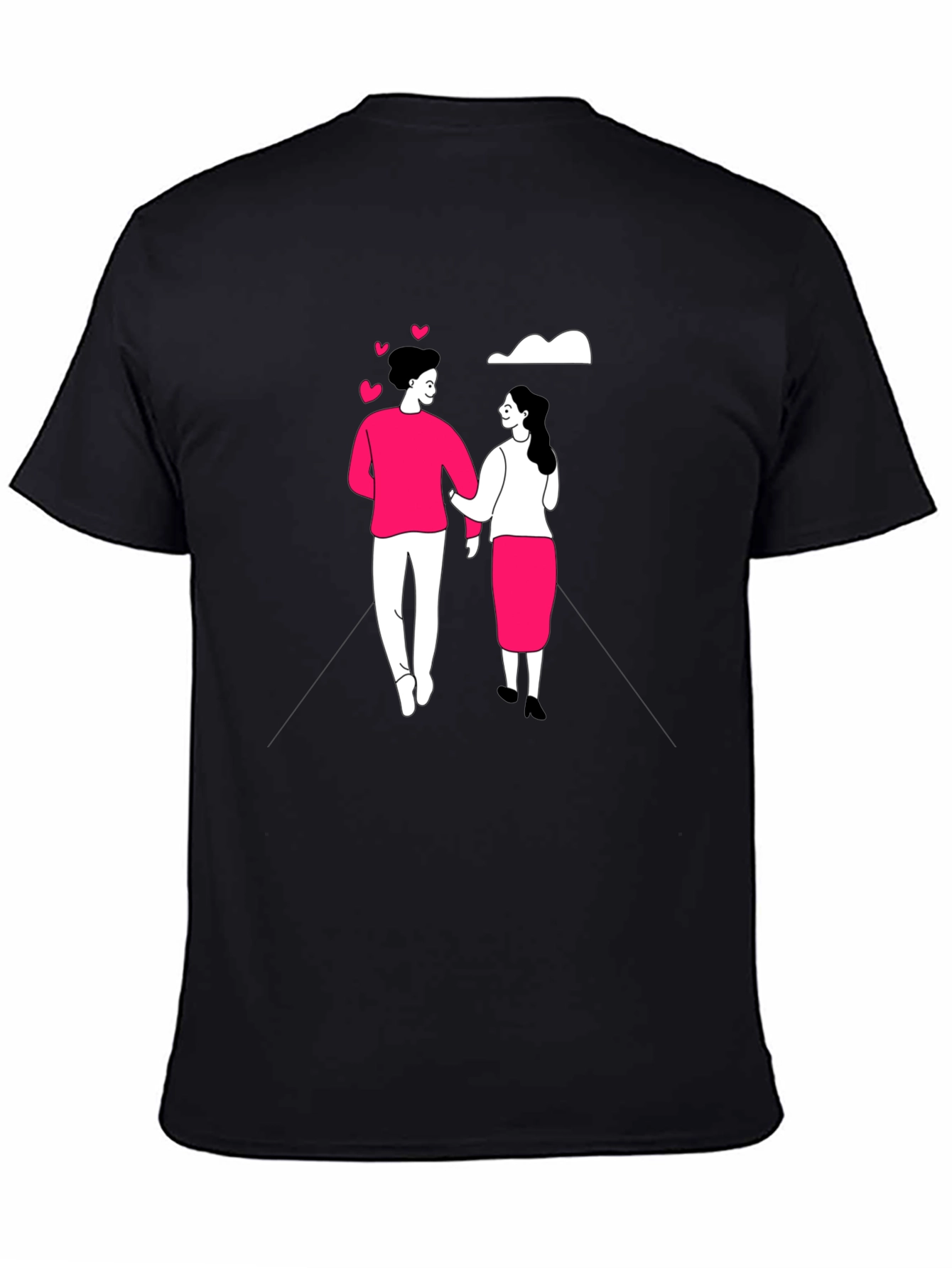 Romantic Couple Black Graphic Tee